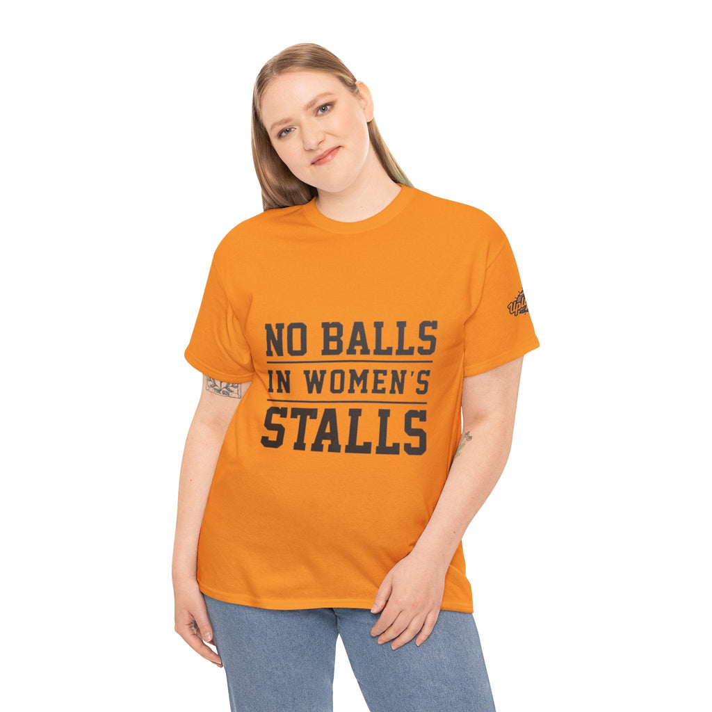 No Balls in Women's Stalls Retro Protest T-Shirt Printify