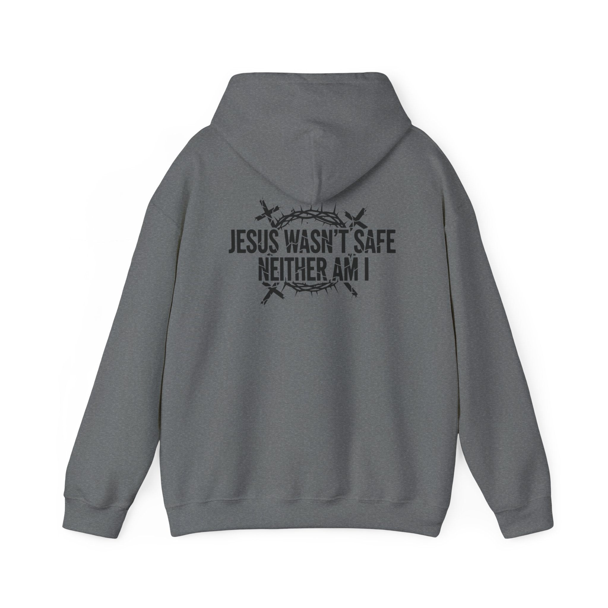 ⚡ Jesus Wasn’t Safe – Neither Am I | Bold Christian Hoodie | Storm-Walking Faith Tee | Minimalist Black & White Design | Uplifted Gear Printify