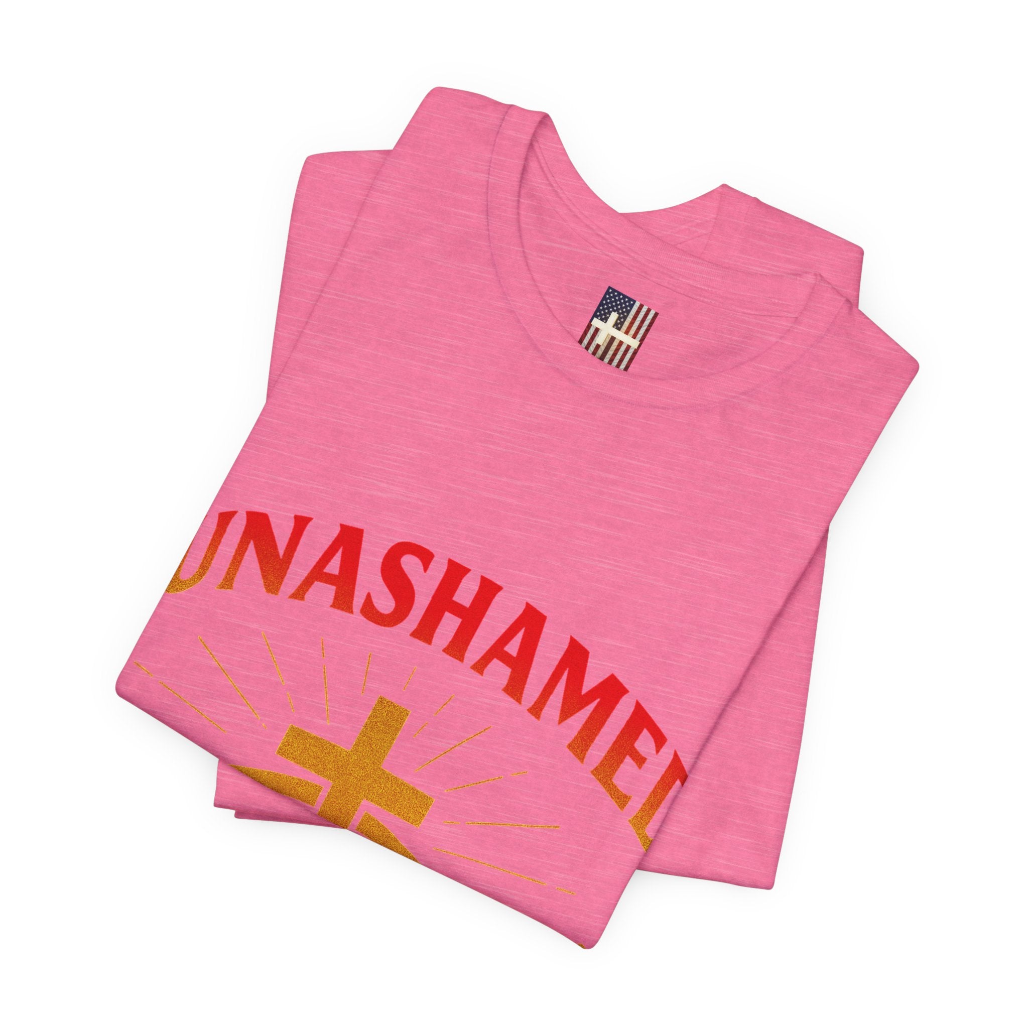 Unashamed T-shirt – Ichthys Jesus Fish & Cross Christian T-shirt for Romans 1:16 Bold Faith Printify