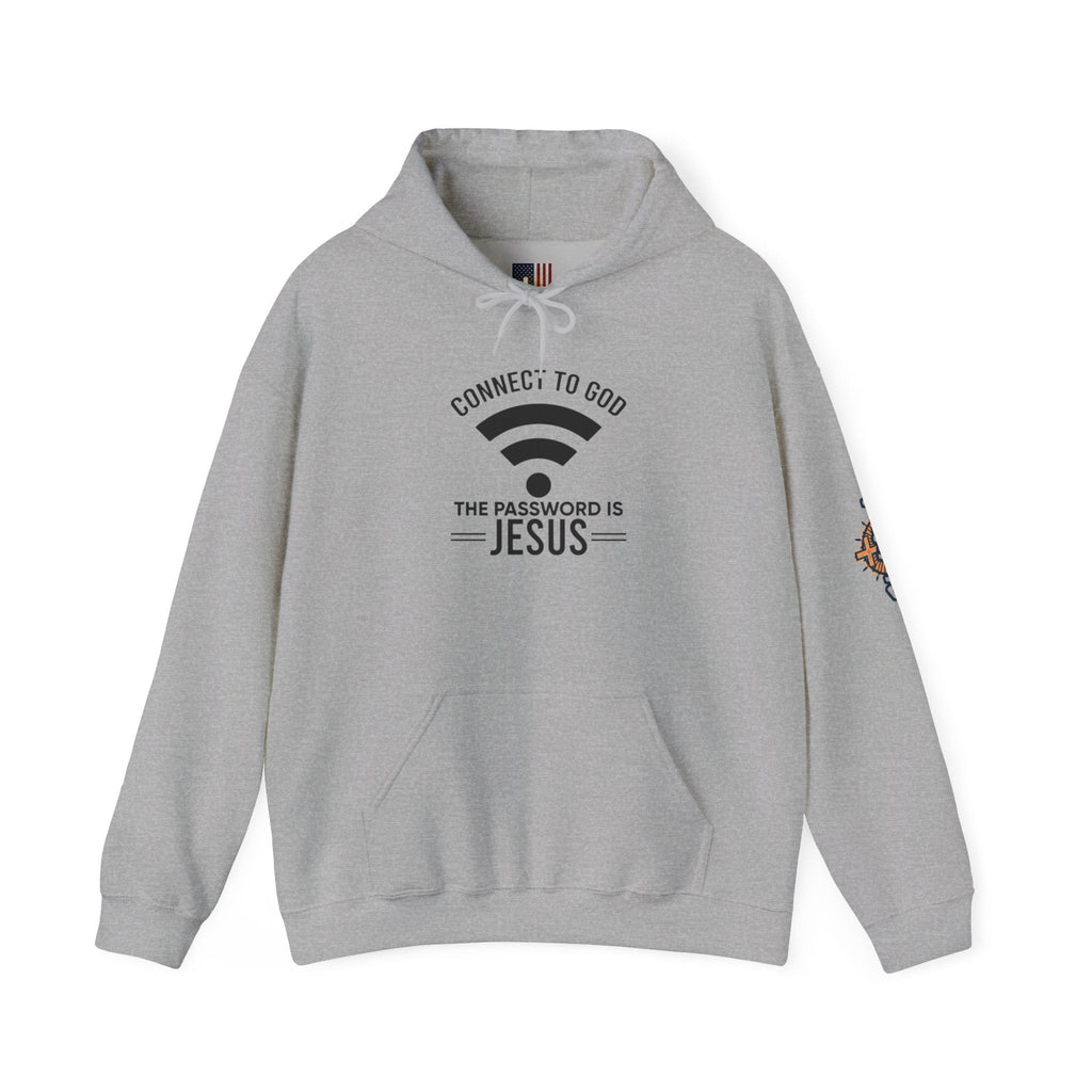 Connect to God Hoodie - WIFI Password is Jesus - Funny Christian Faith Hoodie Printify