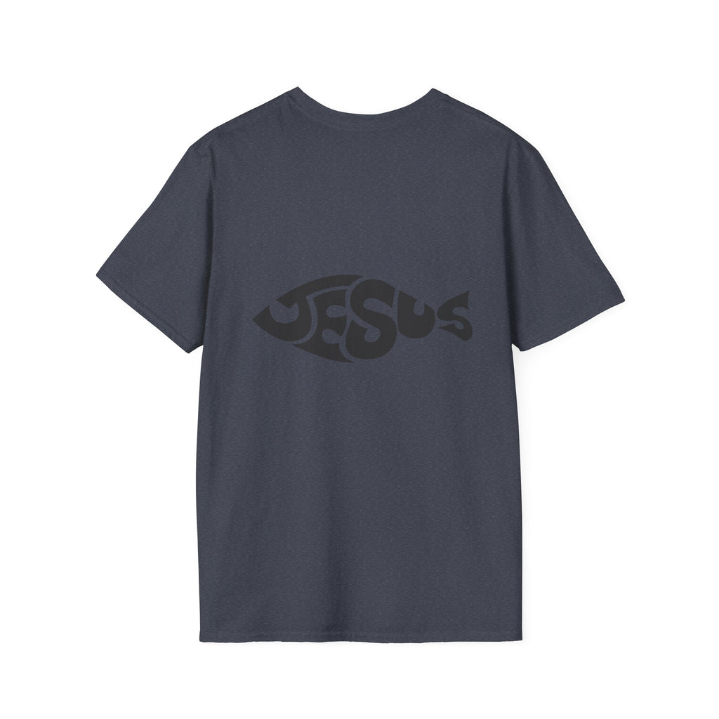 Ichthus Jesus Fish T-shirt - Jesus Word Art - Christian Faith Symbol T-shirt Printify