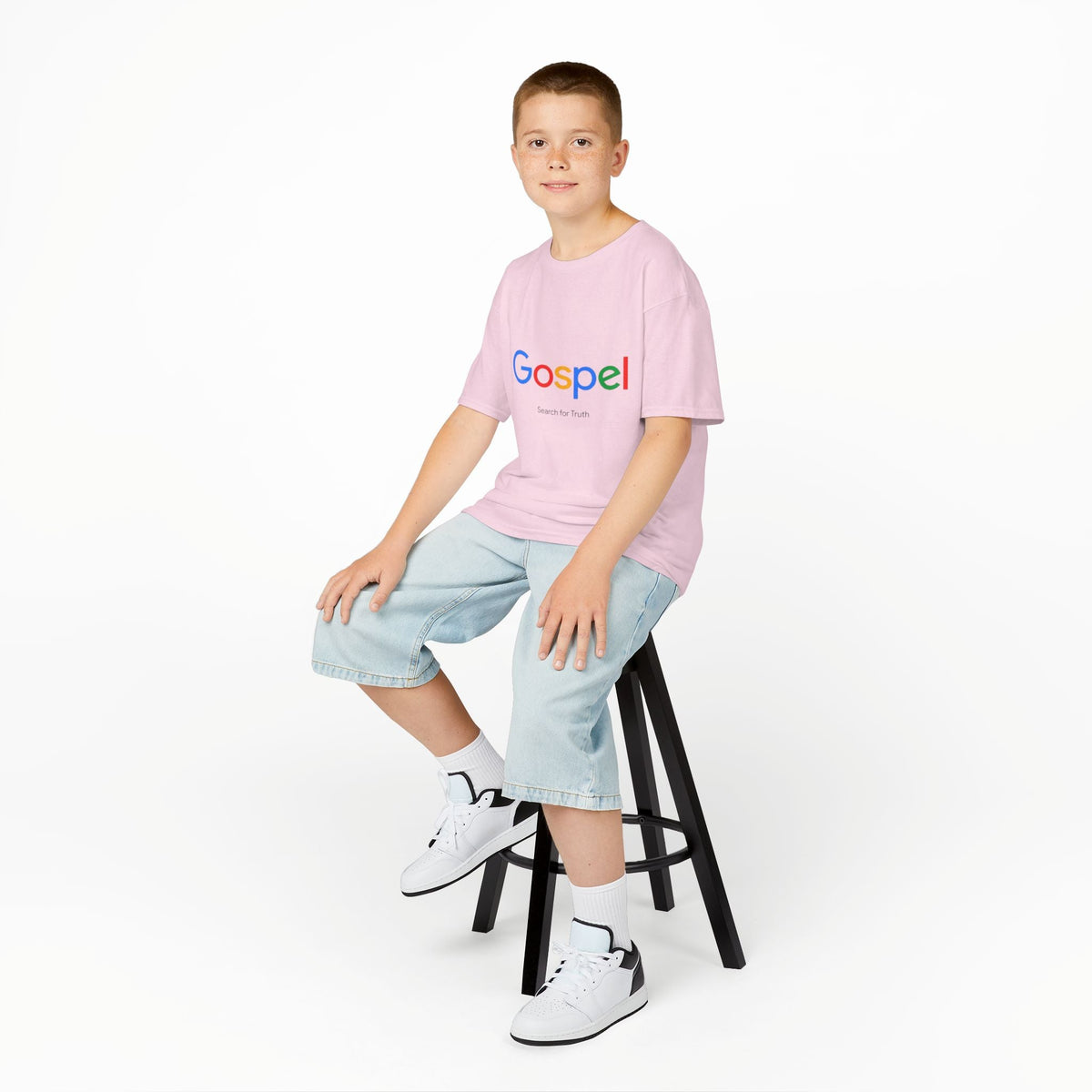 Kids Tee — "Gospel" Colorful Search-Style Logo Printify