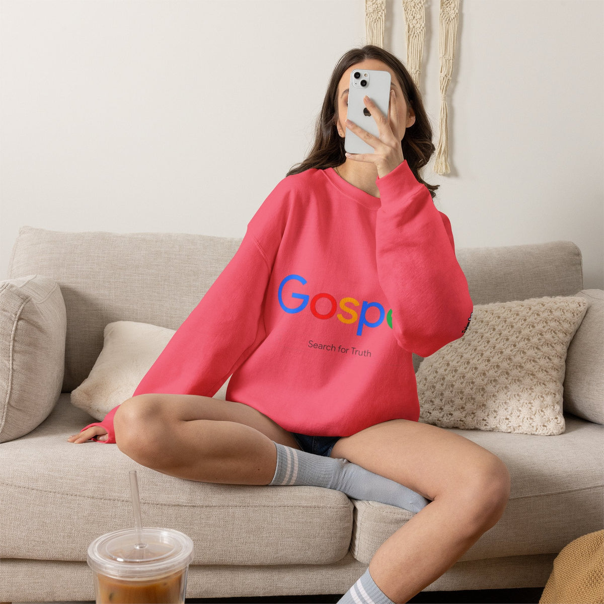 Gospel Graphic Sweatshirt — "Gospel" Colorful Logo Christian Sweatshirt Printify