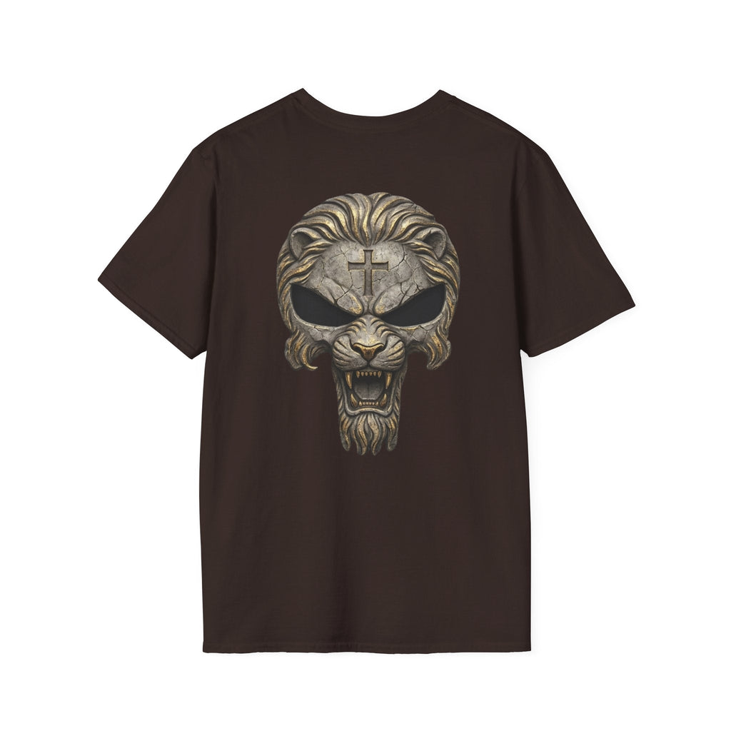 Lion of Judah Skull Christian T-shirt - Warrior Faith Cross T-shirt Printify