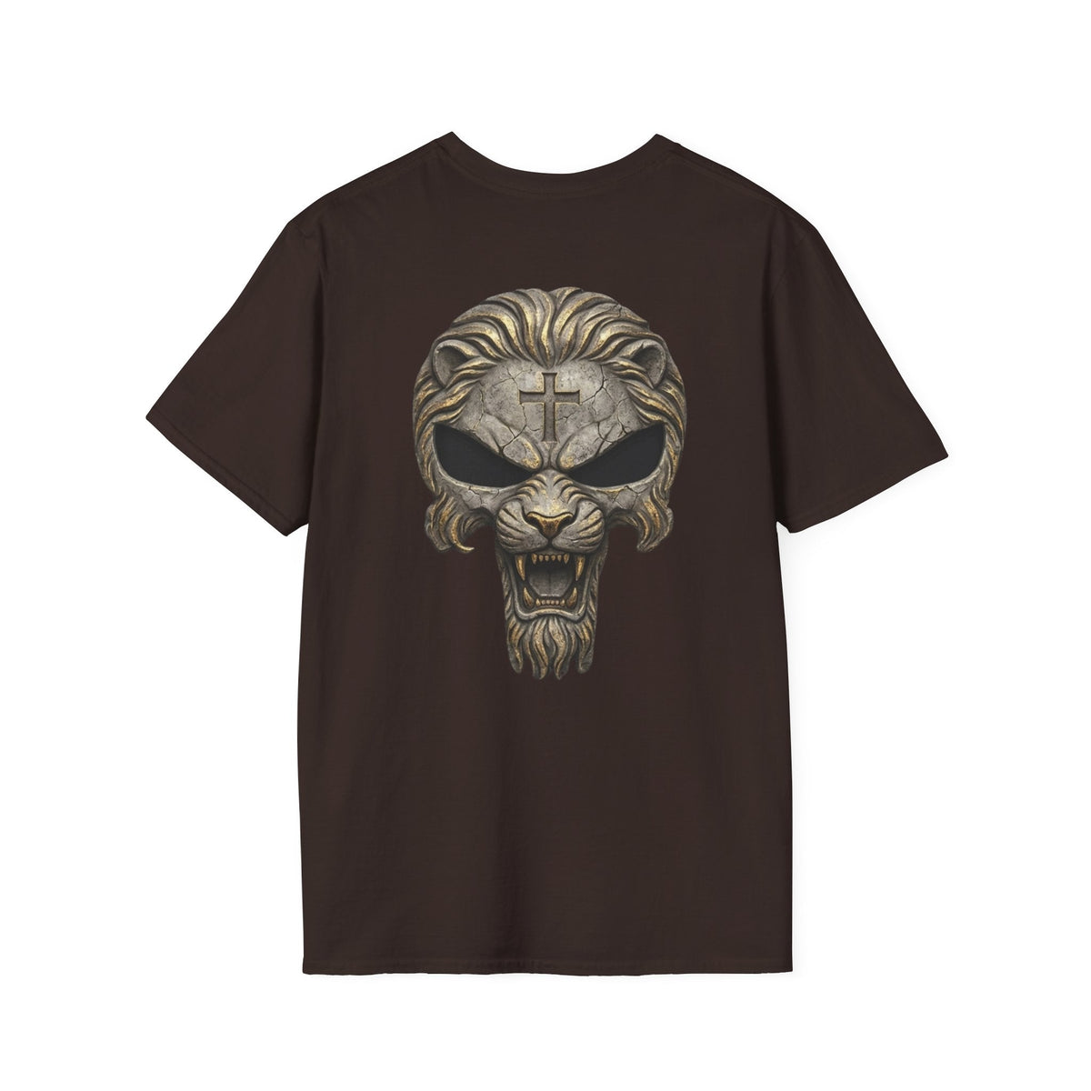 Lion of Judah Skull Christian T-shirt - Warrior Faith Cross T-shirt Printify