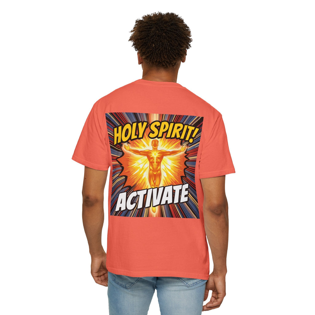 Holy Spirit Activate T-shirt – Superhero Christian T-shirt with Vibrant Power-Up Design for Faith-Fueled Boldness Printify