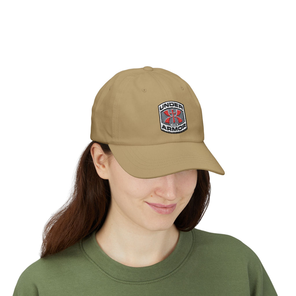 Under Armor Classic Dad Cap - Embroidered White Baseball Hat Printify