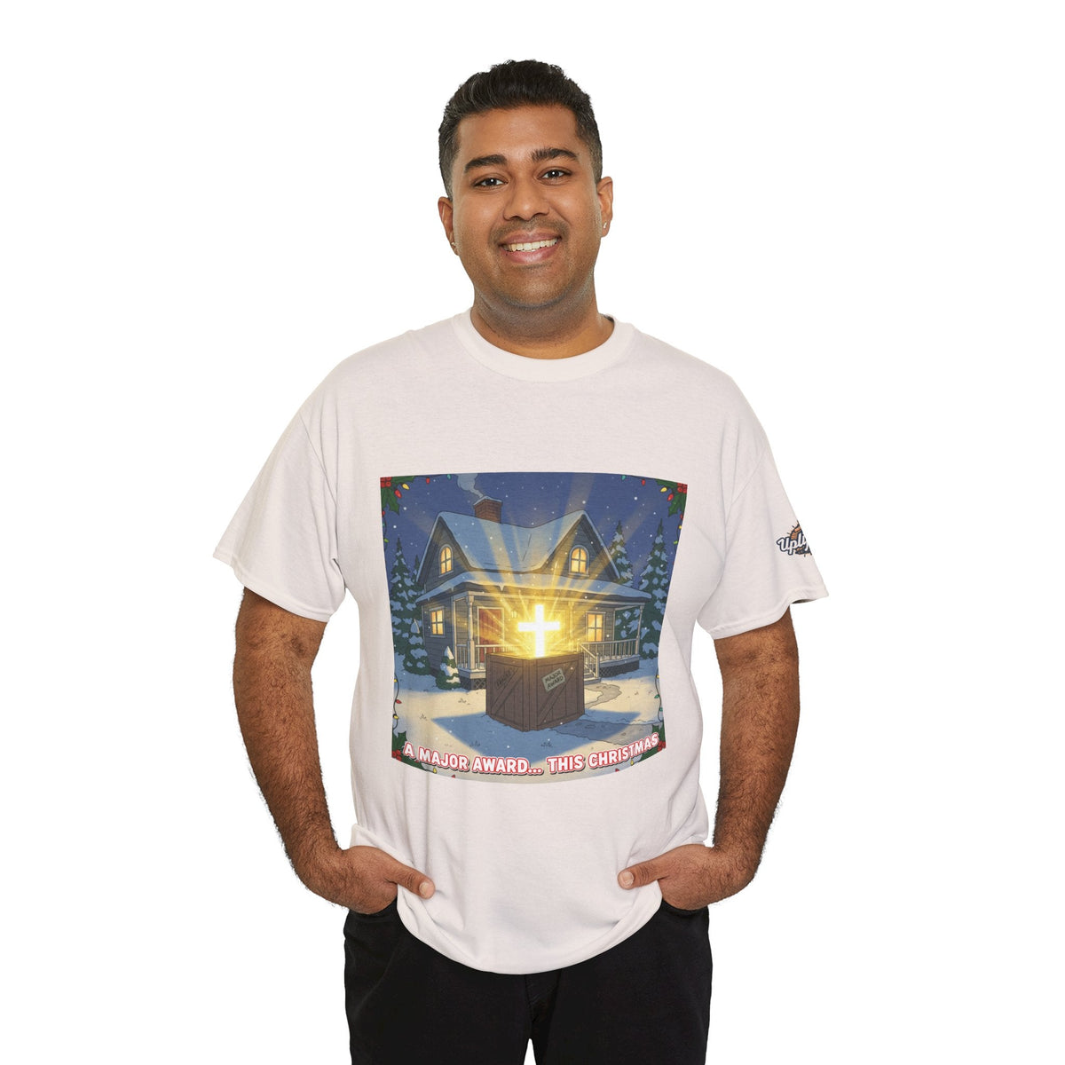 A Major Award This Christmas T-shirt – Fragile Leg Lamp Parody Cross Unboxing Christian T-shirt for Hilarious Faith & Holiday Glow Printify