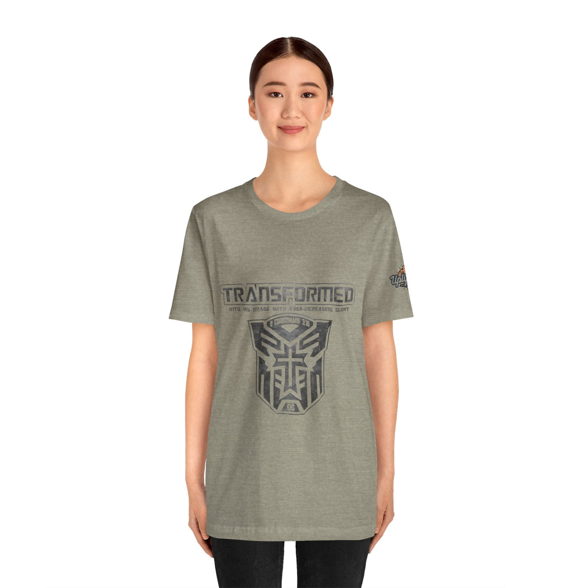 Transformer Logo Christian T-shirt | 2 Corinthians 3:18 Bible Verse T-shirt Printify