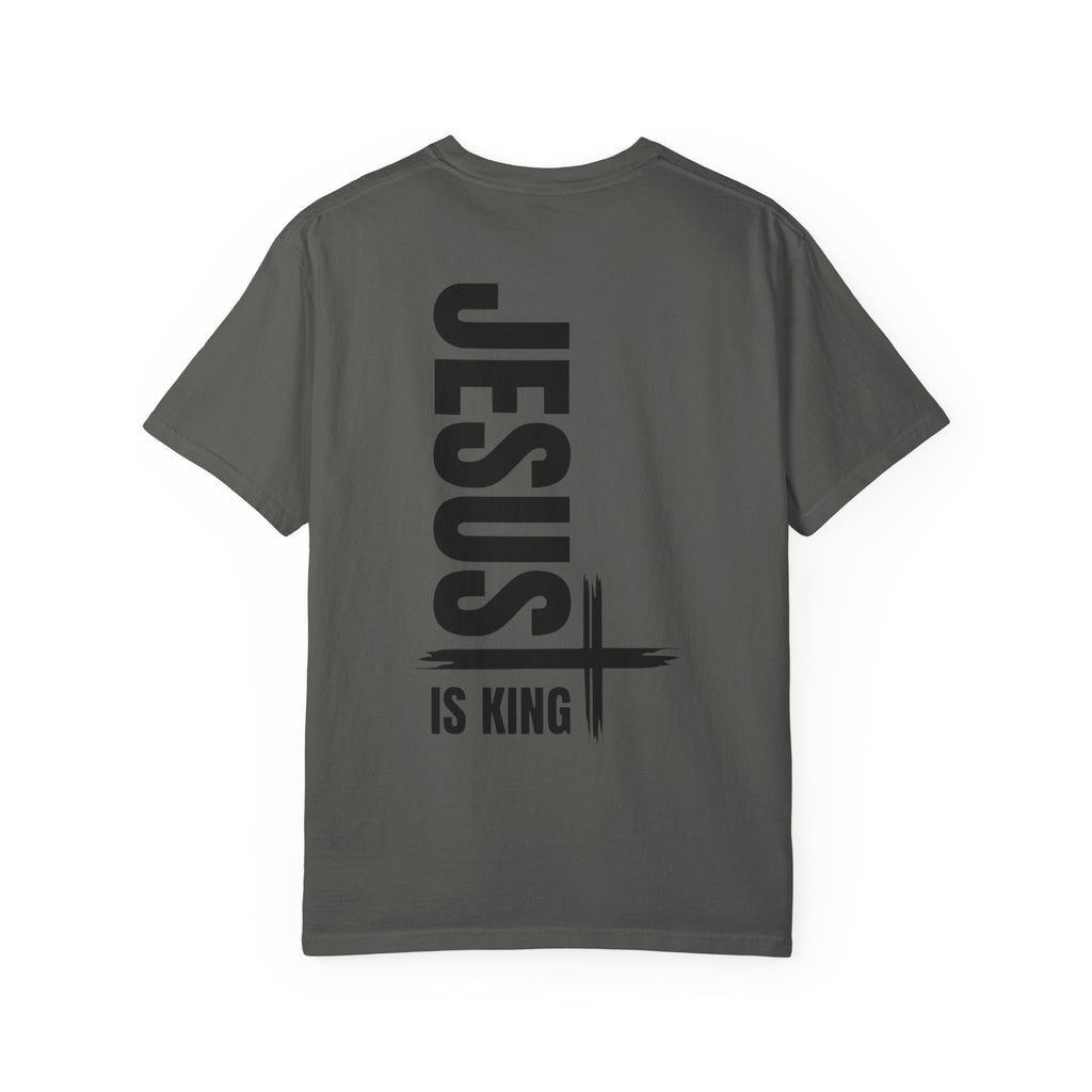 Jesus Is King T-shirt | Modern Typographic Cross Christian T-shirt Printify