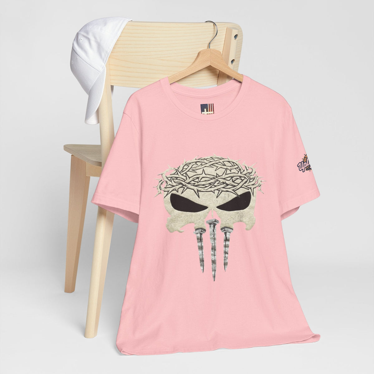 Christian Skull T-shirt - Crown of Thorns & Nails - Warrior Faith T-shirt Printify