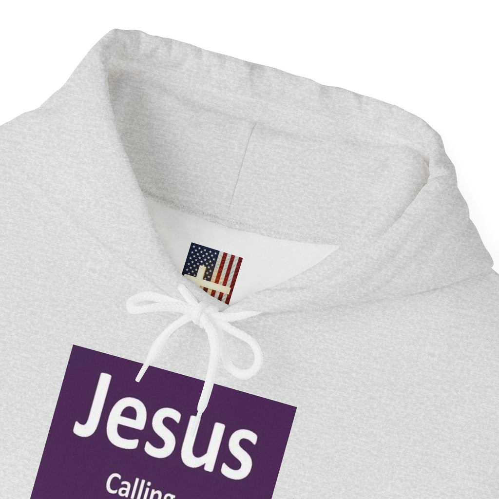 Jesus Calling Hoodie – Funny Cell Phone Screen Christian Sweatshirt for Divine Connection & Faith Humor Printify