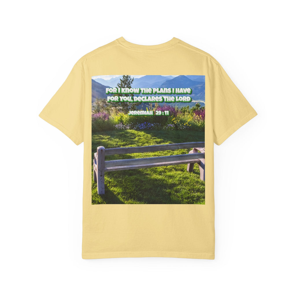 Bible Verse Unisex Garment-Dyed T-shirt  - Jeremiah 29 : 11 Printify