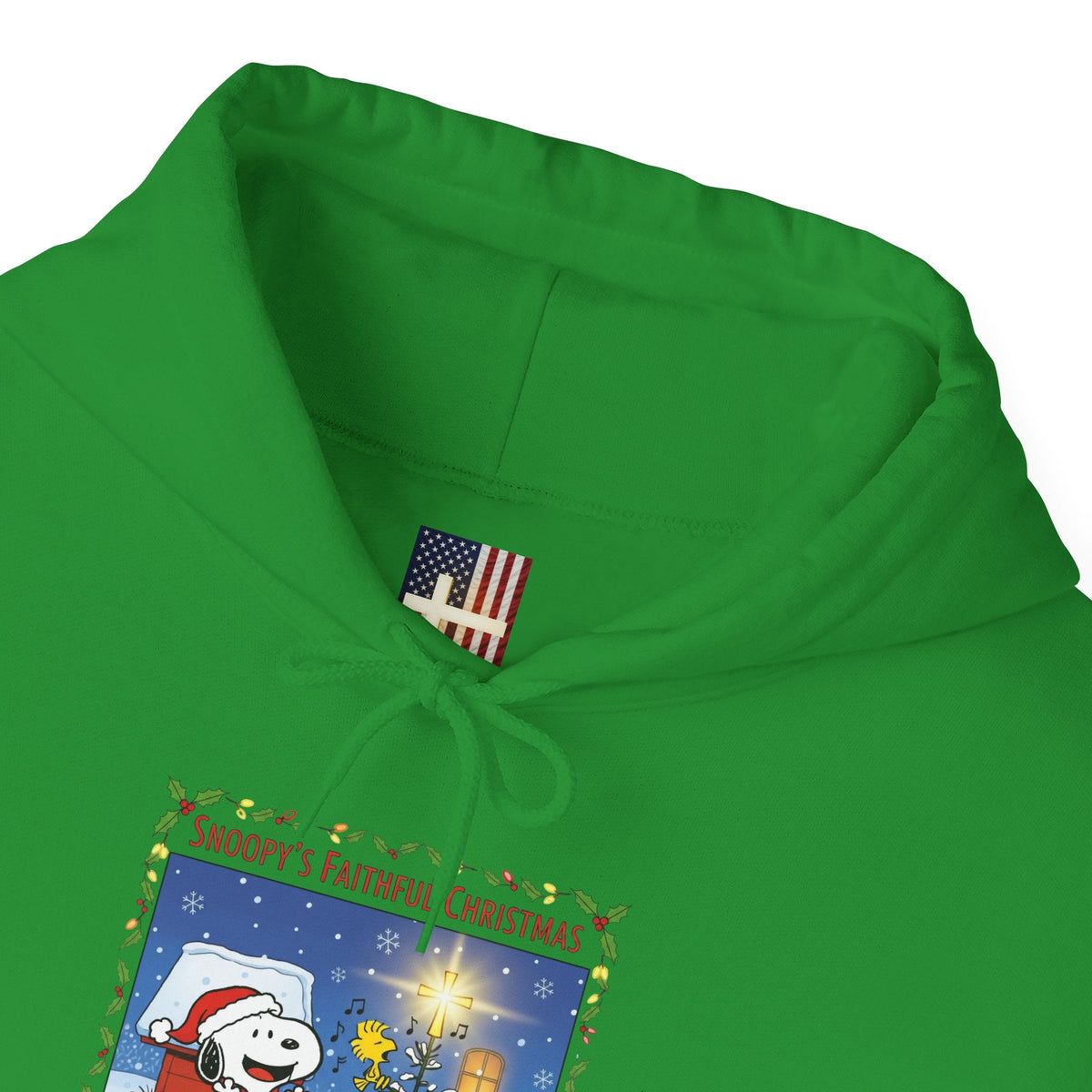 🎄 Faithful Christmas Friends – Christian Holiday Hoodie | Festive Tree & Cartoon Duo | Heartwarming Christmas Tee by Uplifted Gear Printify