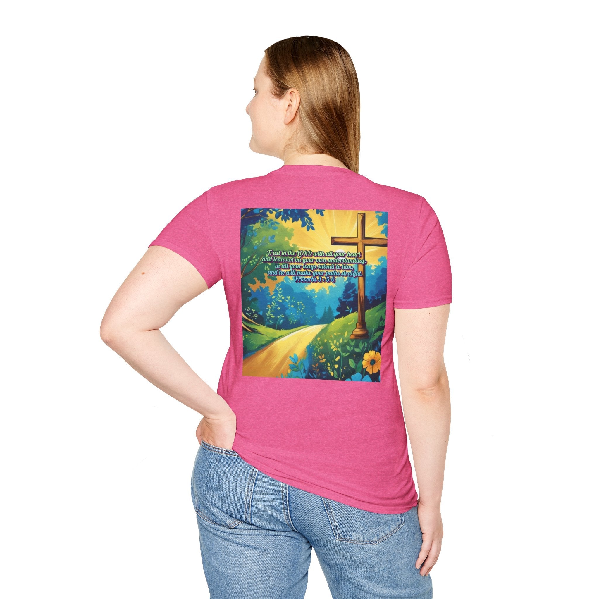Trust in The Lord Proverbs 3:5-6 Biblical Design Unisex Softstyle T-Shirt Printify