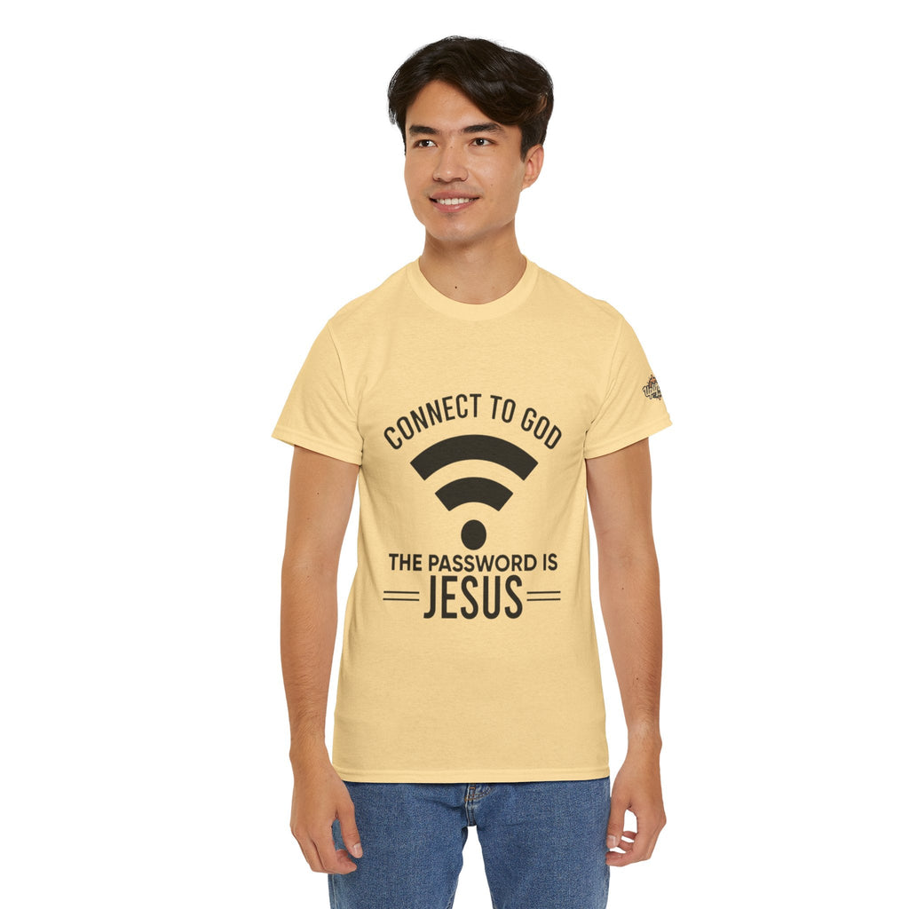 Connect to God T-shirt - WIFI Password is Jesus - Funny Christian Faith T-shirt Printify