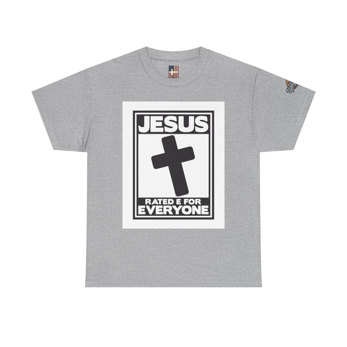 Jesus, Rated E for Everyone T-shirt - Gamer Faith T-shirt - Christian Video Game Parody Printify