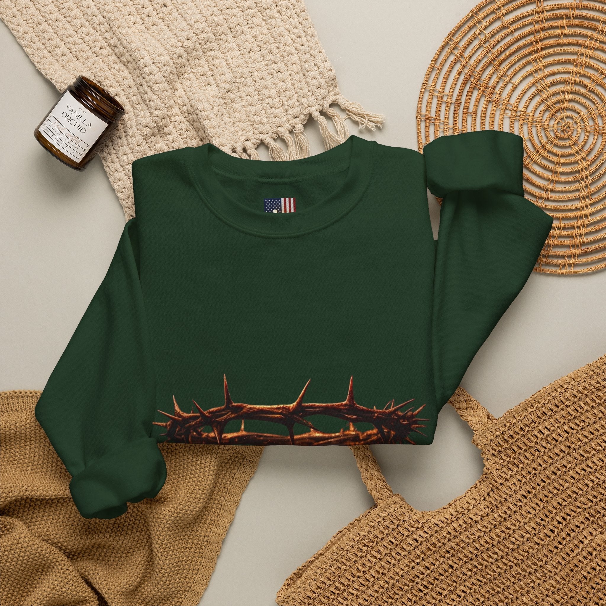 It Is Finished Crown of Thorns Sweatshirt — Christian John 19:30 Faith Sweatshirt Printify