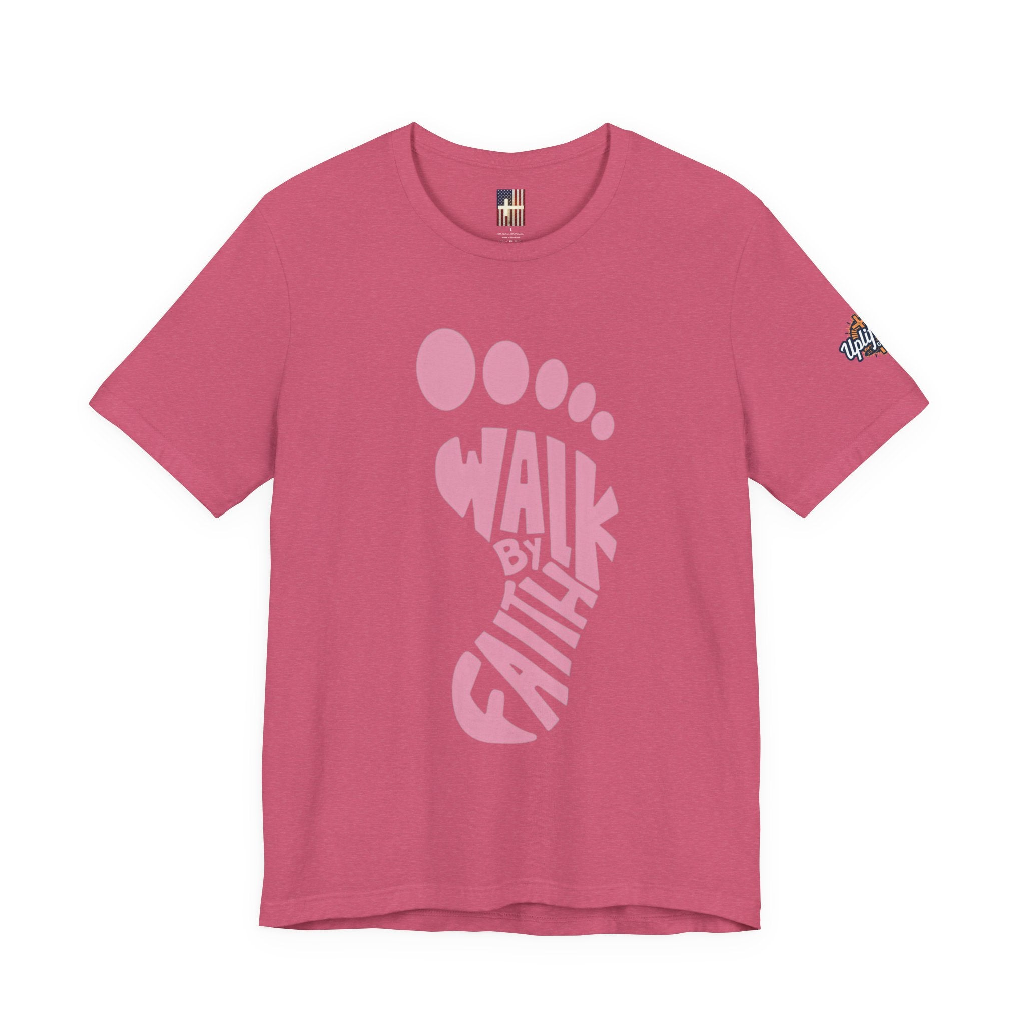 Walk By Faith Footprint T-Shirt Printify