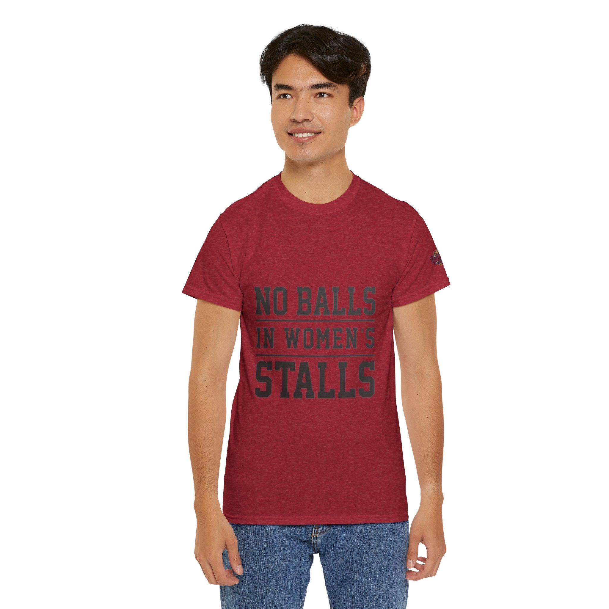 No Balls in Women's Stalls Retro Protest T-Shirt Printify