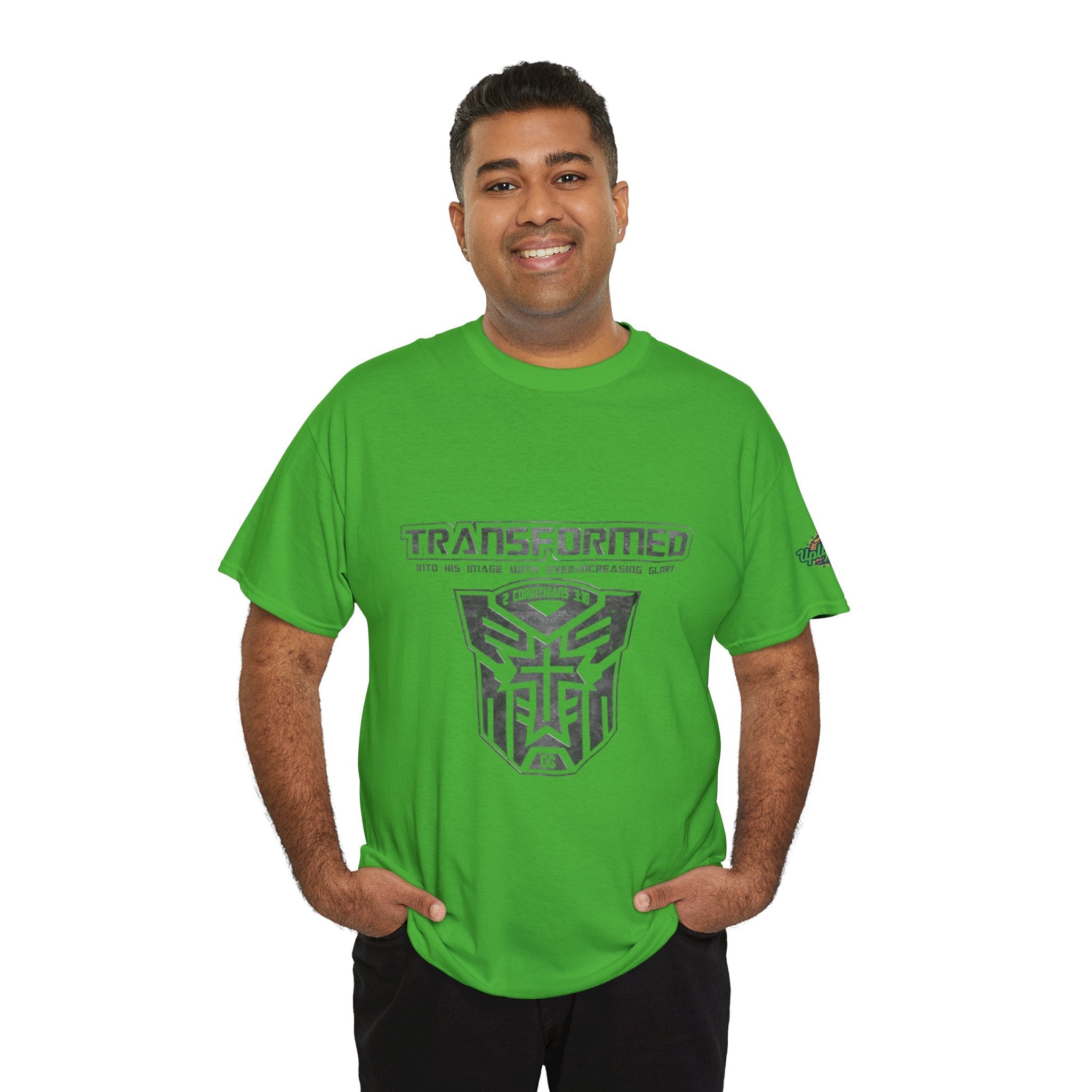 Transformer Logo Christian T-shirt | 2 Corinthians 3:18 Bible Verse T-shirt Printify