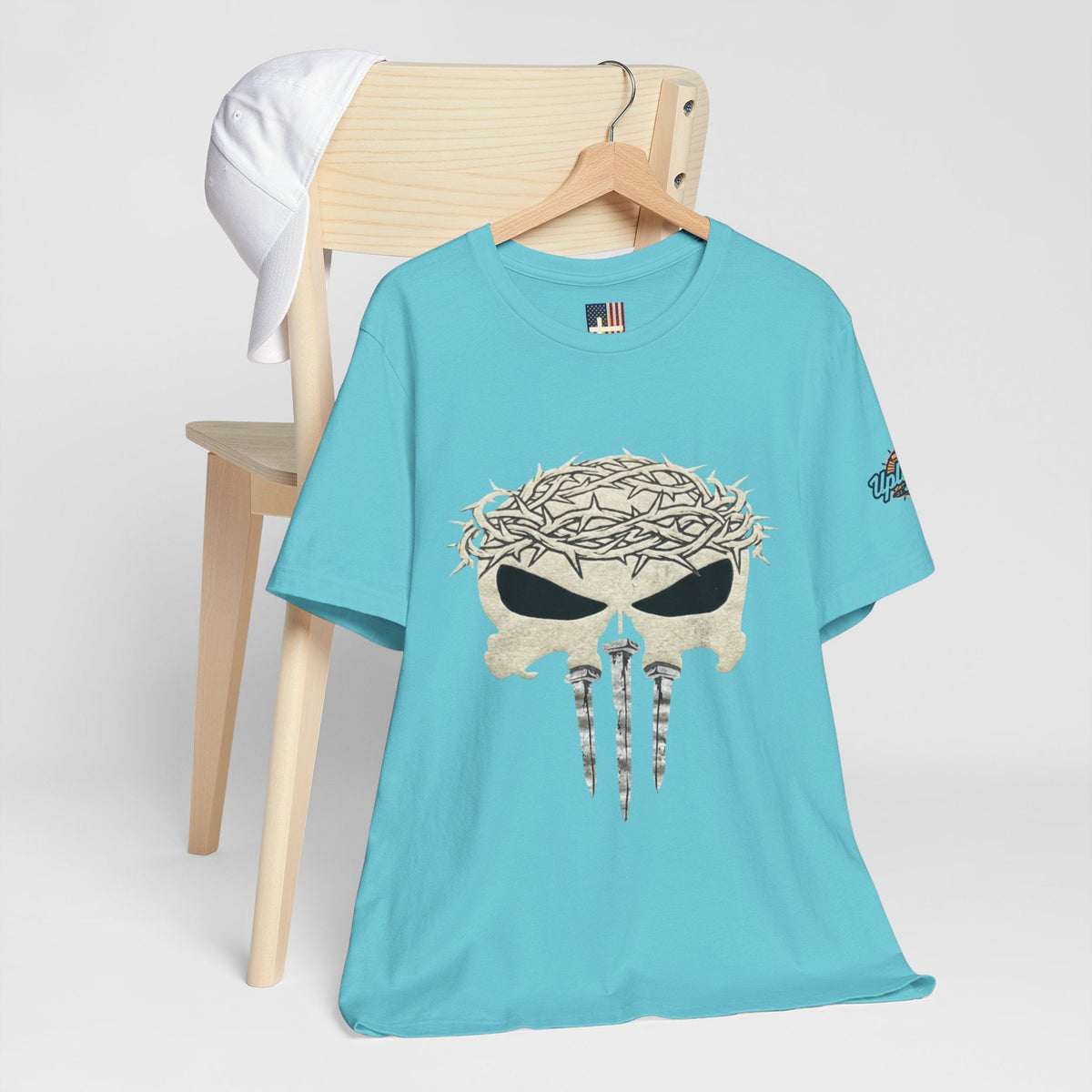 Christian Skull T-shirt - Crown of Thorns & Nails - Warrior Faith T-shirt Printify