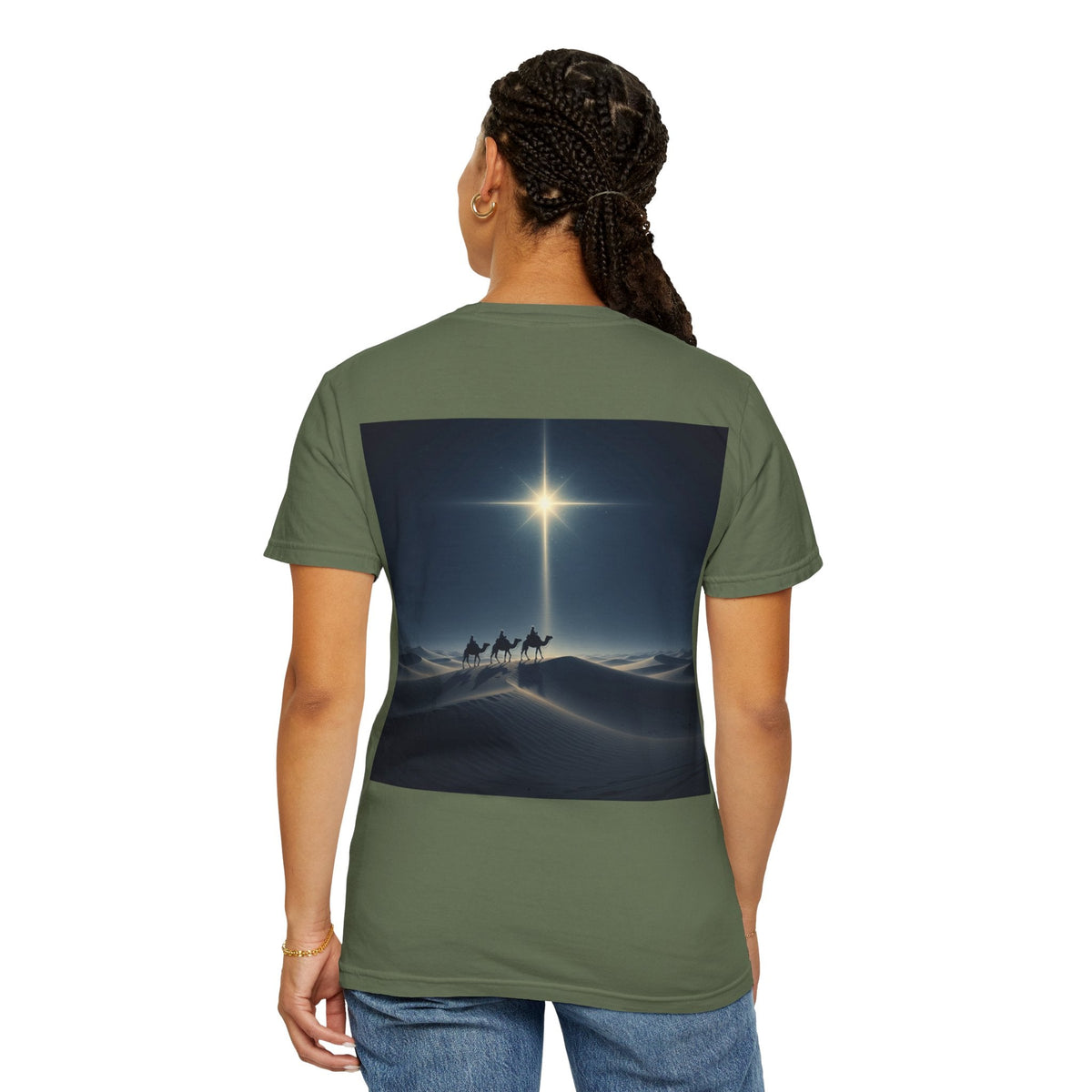 3 Wise Men T-shirt – Magi Camels Nativity Journey Christian Christmas T-shirt for Epiphany Faith & Holy Night Printify