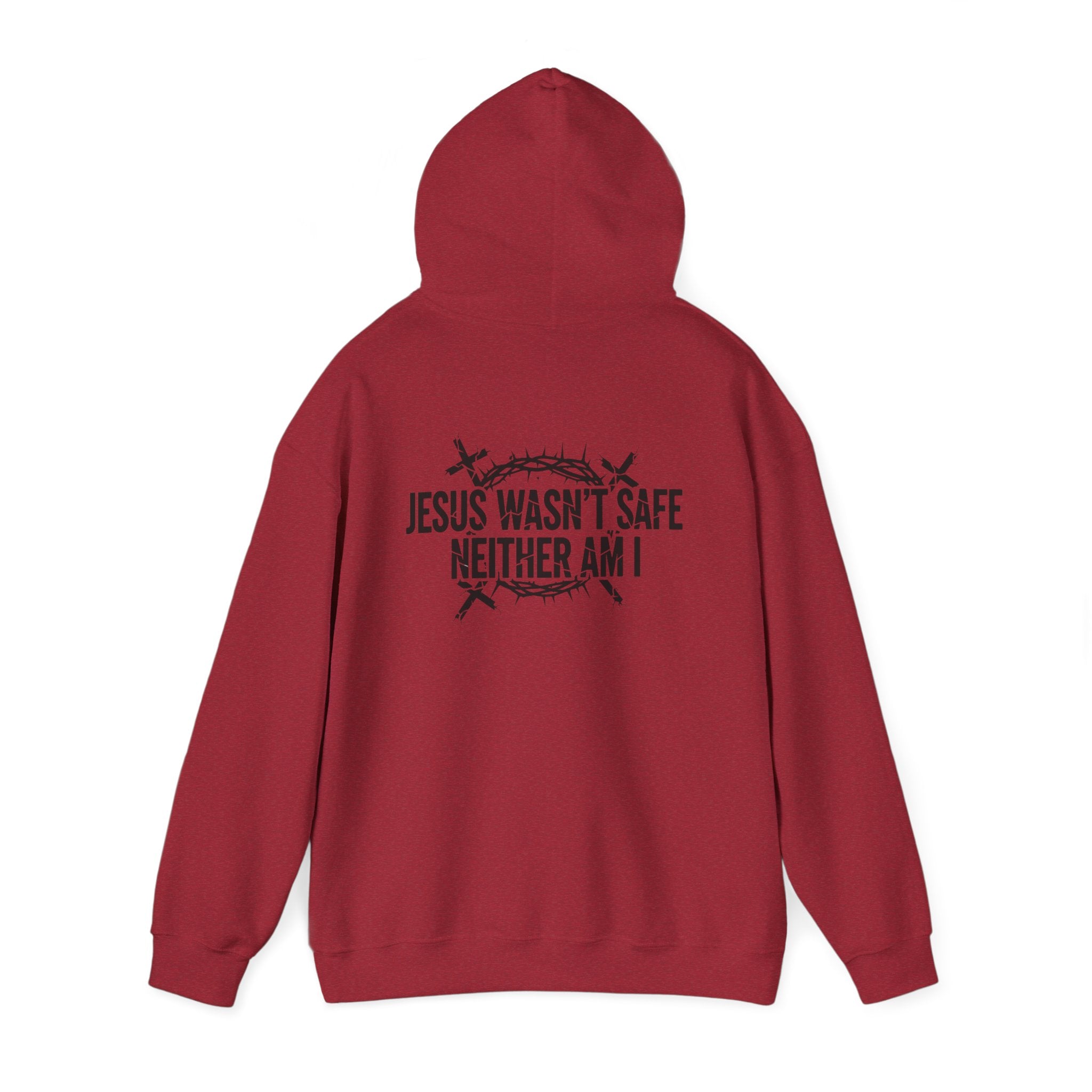 ⚡ Jesus Wasn’t Safe – Neither Am I | Bold Christian Hoodie | Storm-Walking Faith Tee | Minimalist Black & White Design | Uplifted Gear Printify