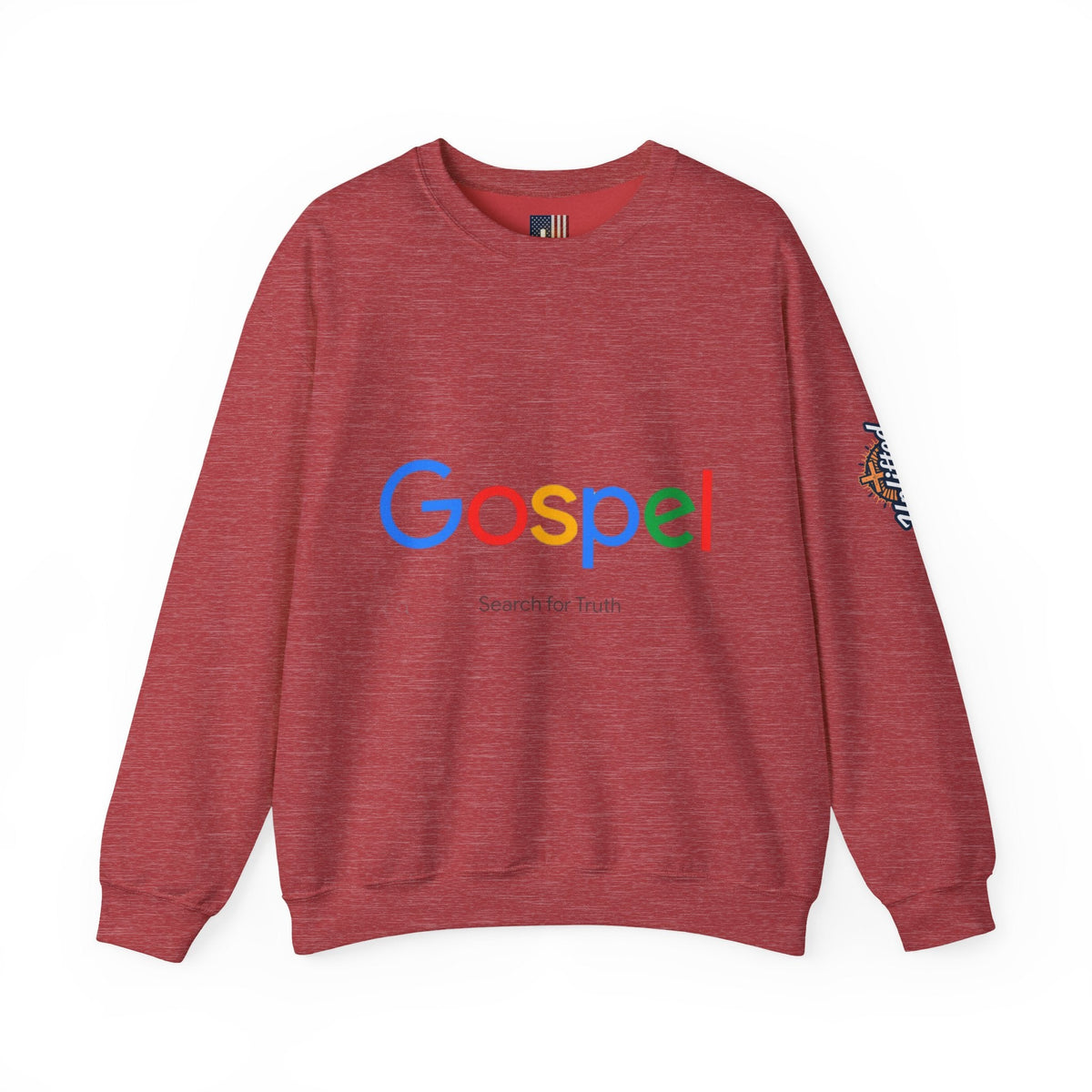 Gospel Graphic Sweatshirt — "Gospel" Colorful Logo Christian Sweatshirt Printify