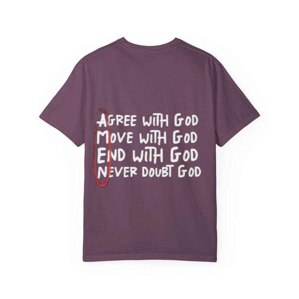 AMEN Acronym T-Shirt – Always Agree with God Move with God End with God Never Doubt God Christian Tee for Unwavering Faith Printify
