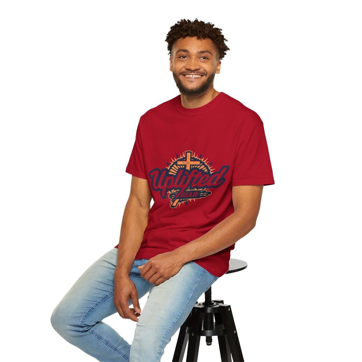 Uplifted Gear Christian T-Shirt – Bold Logo Faith Tee for Inspired Living Printify