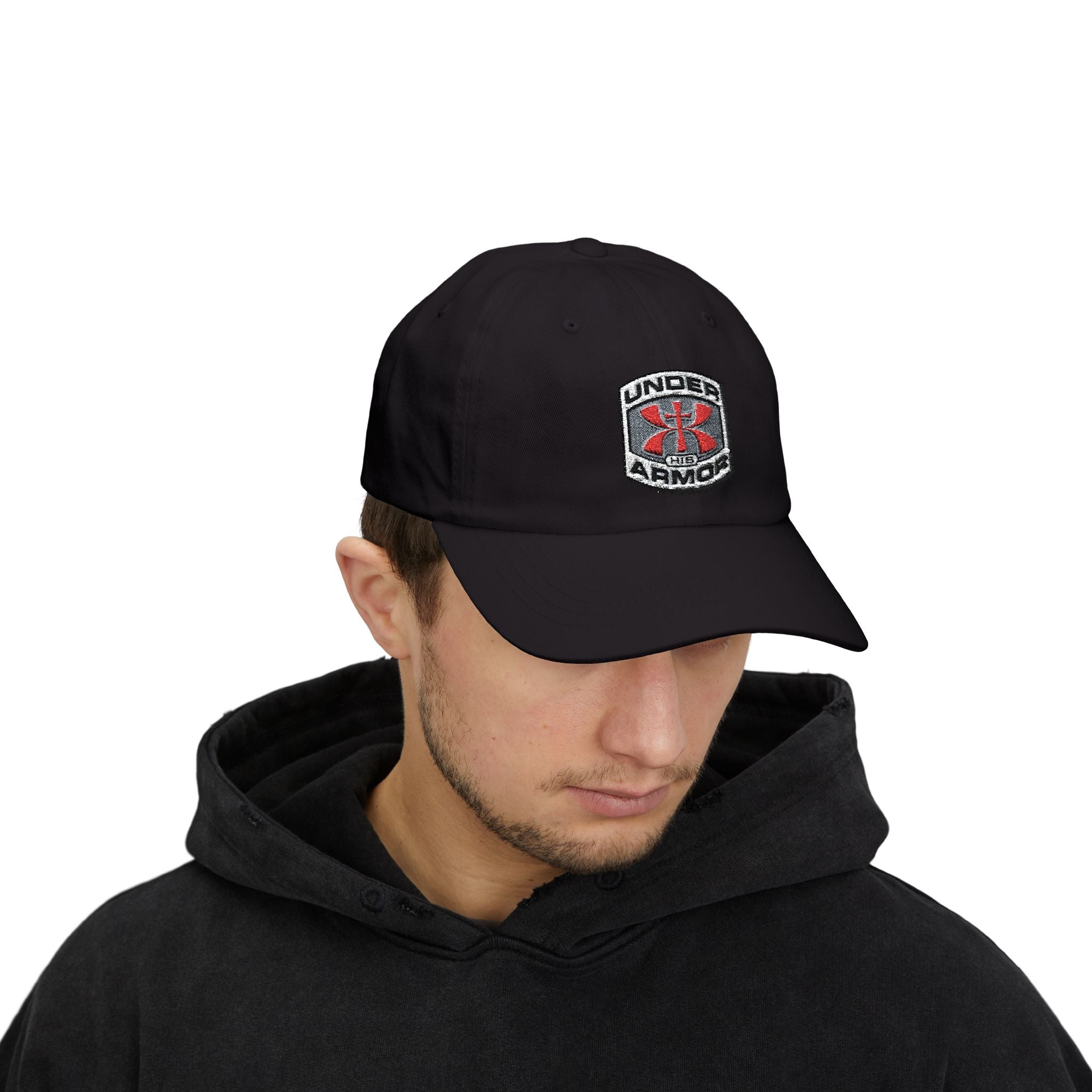 Under Armor Classic Dad Cap - Embroidered White Baseball Hat Printify