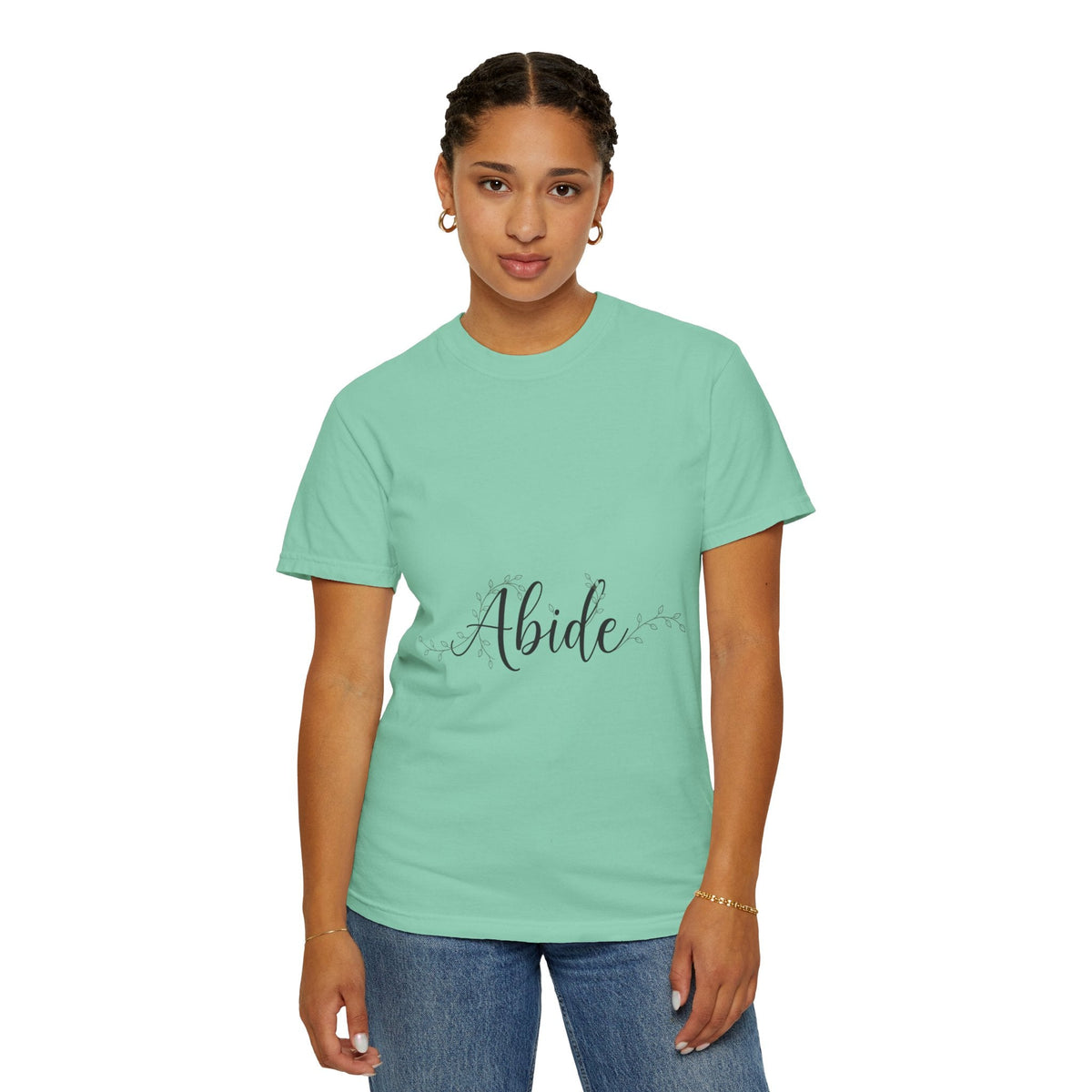 Abide in the Lord T-Shirt – Vine Design Christian Tee for Faithful Hearts Printify