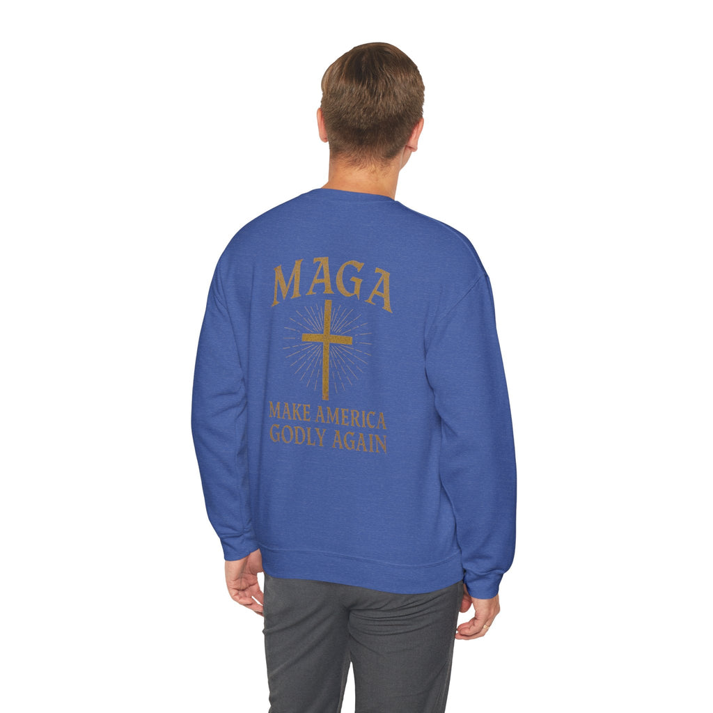 Make America Godly Again Sweatshirt – MAGA Christian Patriotic Hoodie for Faith & Freedom Printify