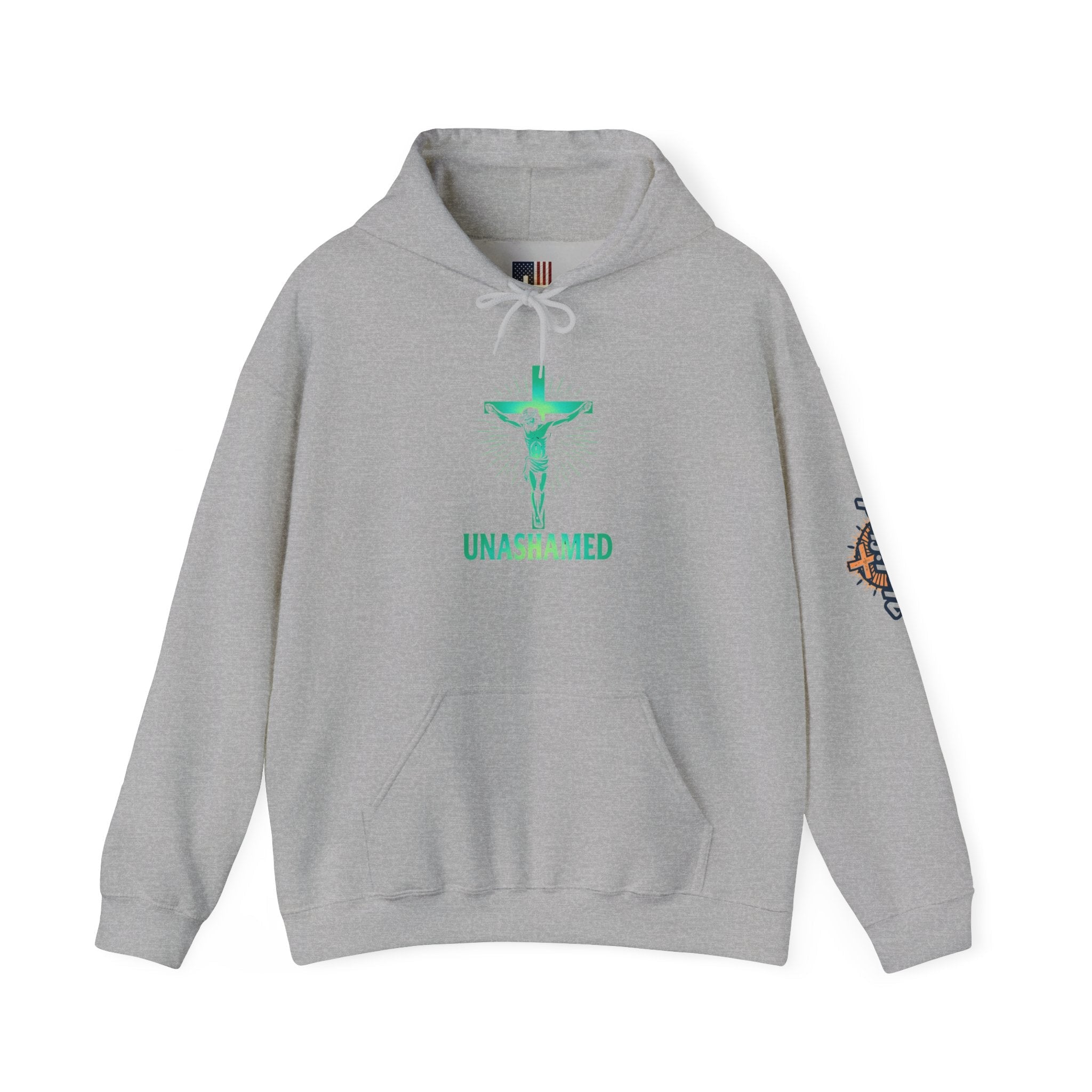 Unashamed Hoodie – Romans 1:16 Crucifixion Christian Hoodie for Bold Unwavering Faith Printify