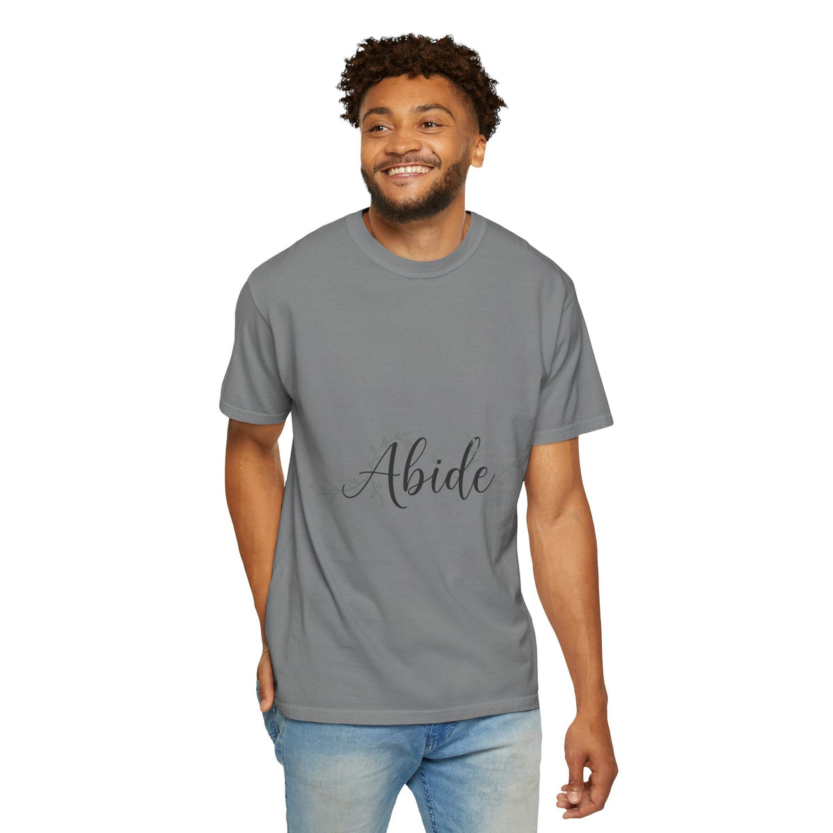 Abide in the Lord T-Shirt – Vine Design Christian Tee for Faithful Hearts Printify