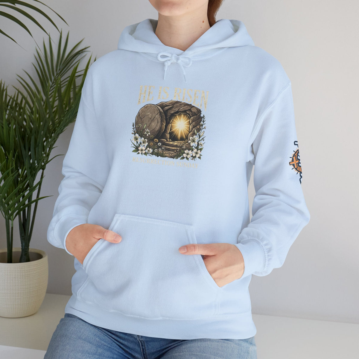 He Is Risen Hoodie — Jesus Christ Resurrection Easter Hoodie Printify