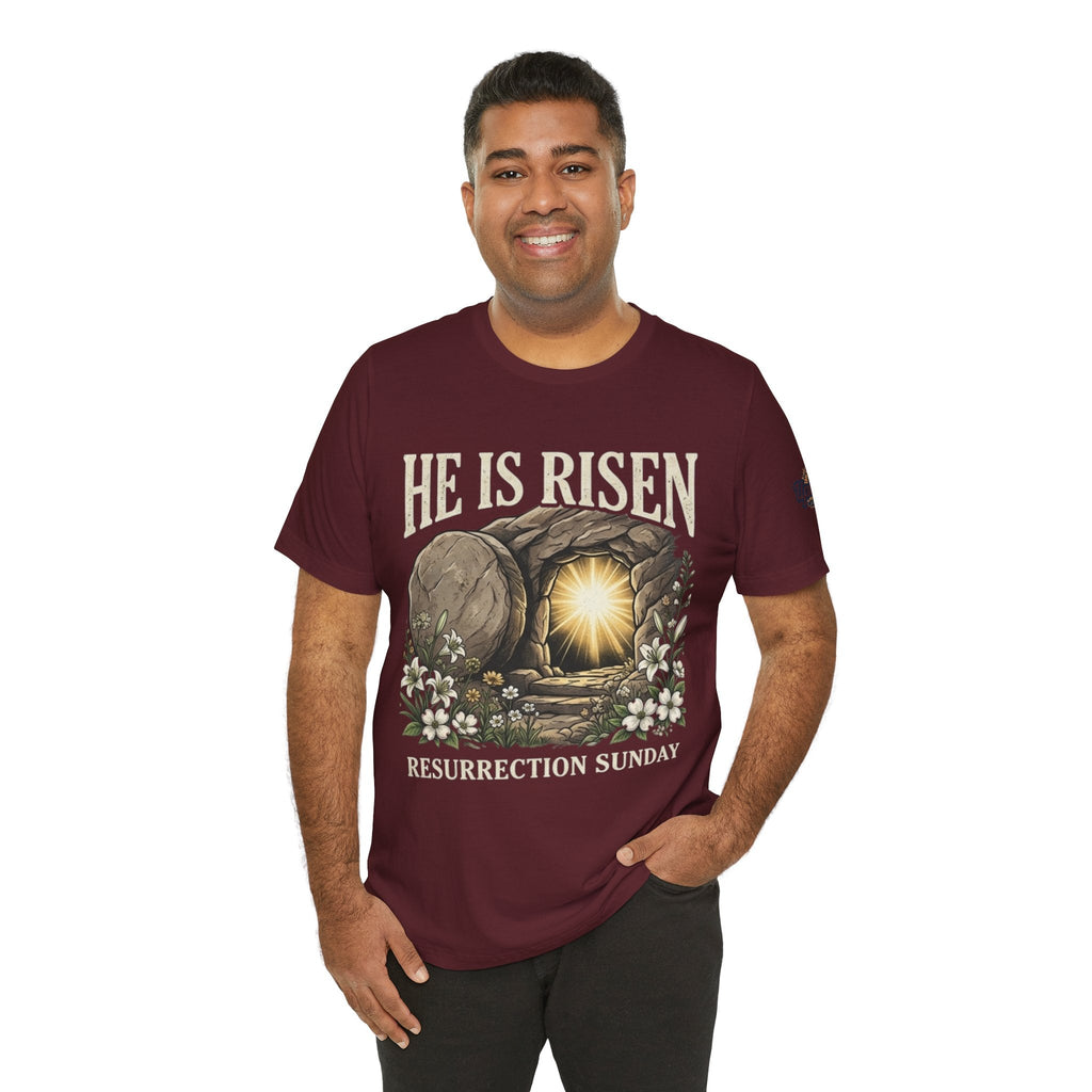 He Is Risen T-Shirt — Jesus Christ Resurrection Easter Tee Printify