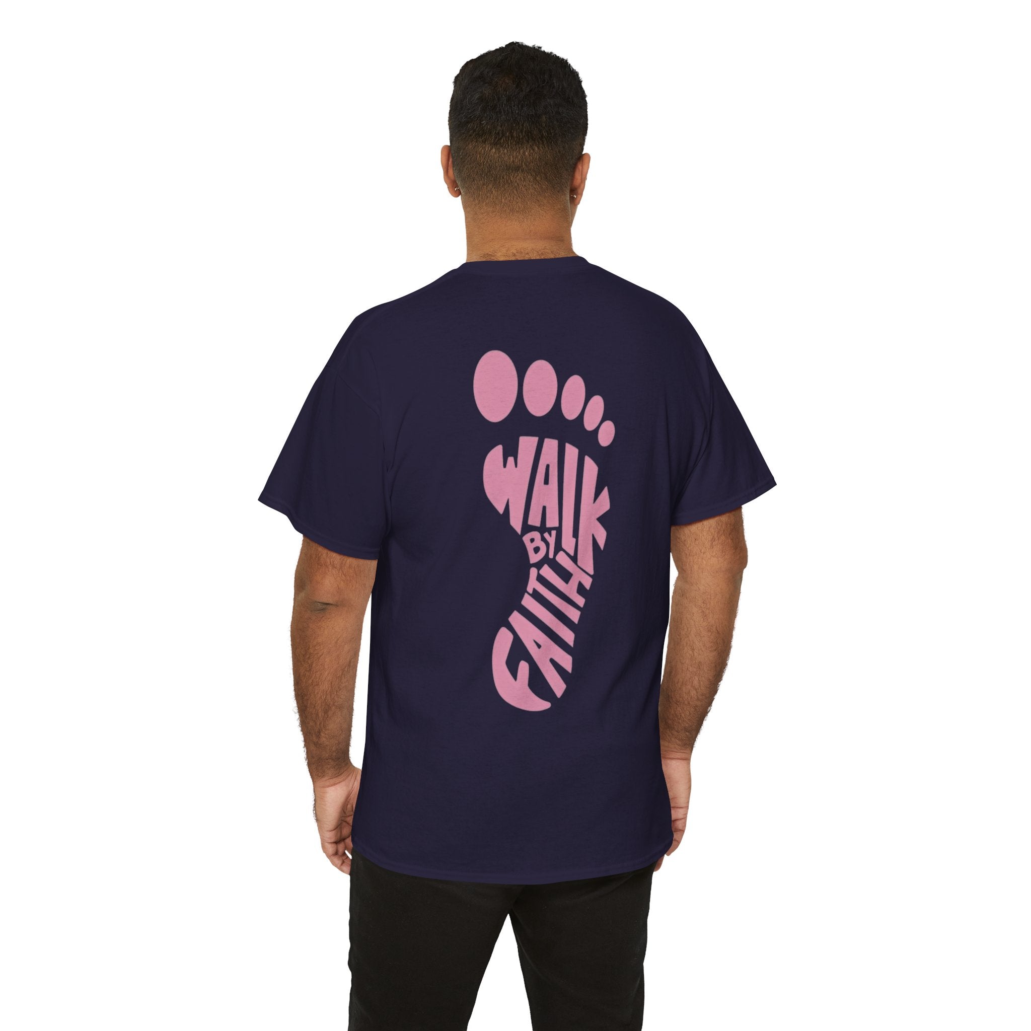 Walk By Faith Footprint T-Shirt Printify