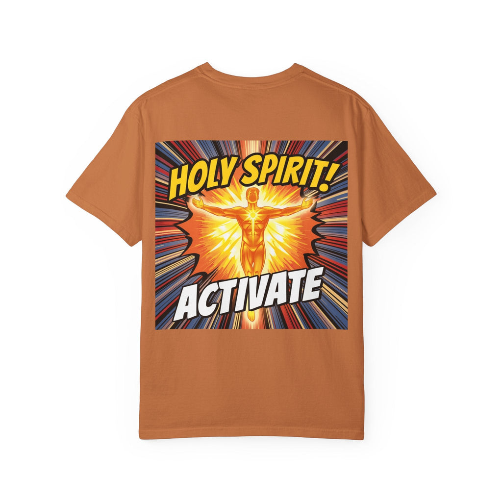 Holy Spirit Activate T-shirt – Superhero Christian T-shirt with Vibrant Power-Up Design for Faith-Fueled Boldness Printify
