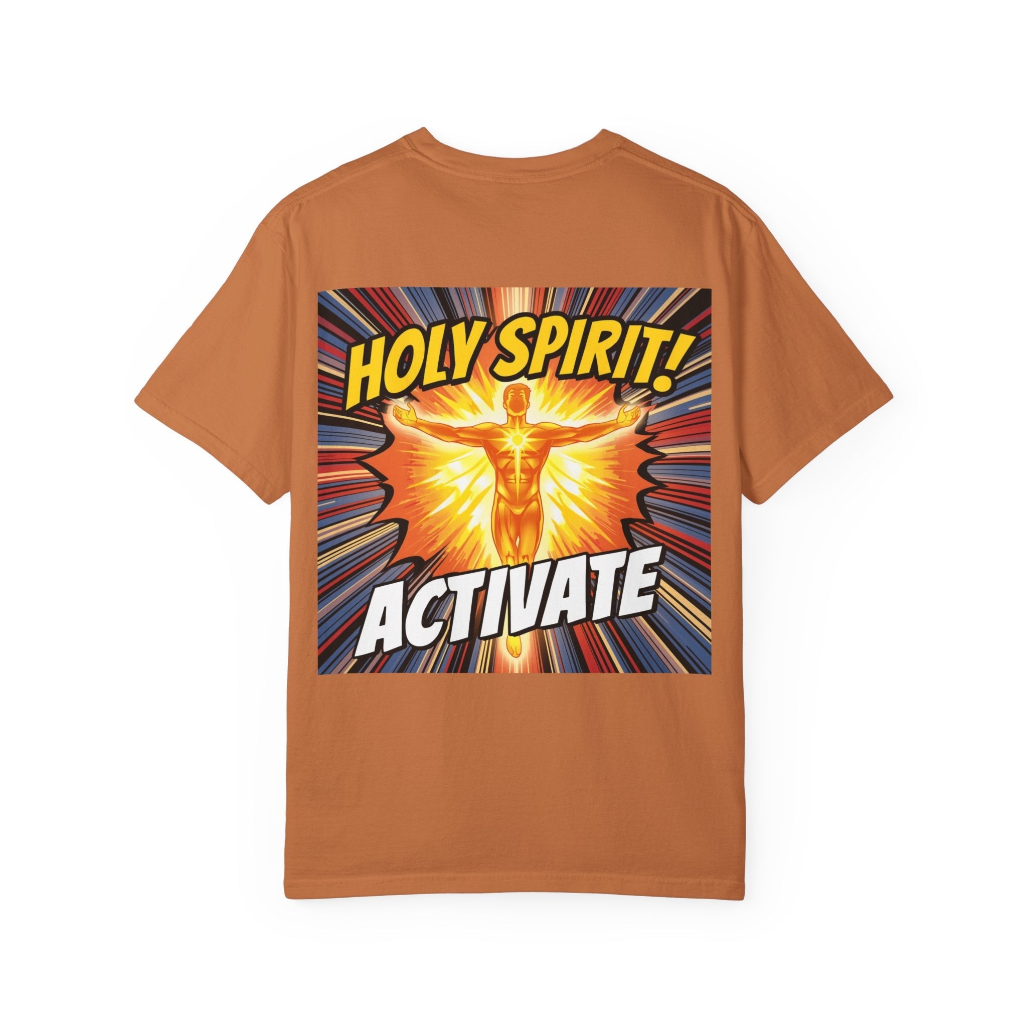 Holy Spirit Activate T-shirt – Superhero Christian T-shirt with Vibrant Power-Up Design for Faith-Fueled Boldness Printify