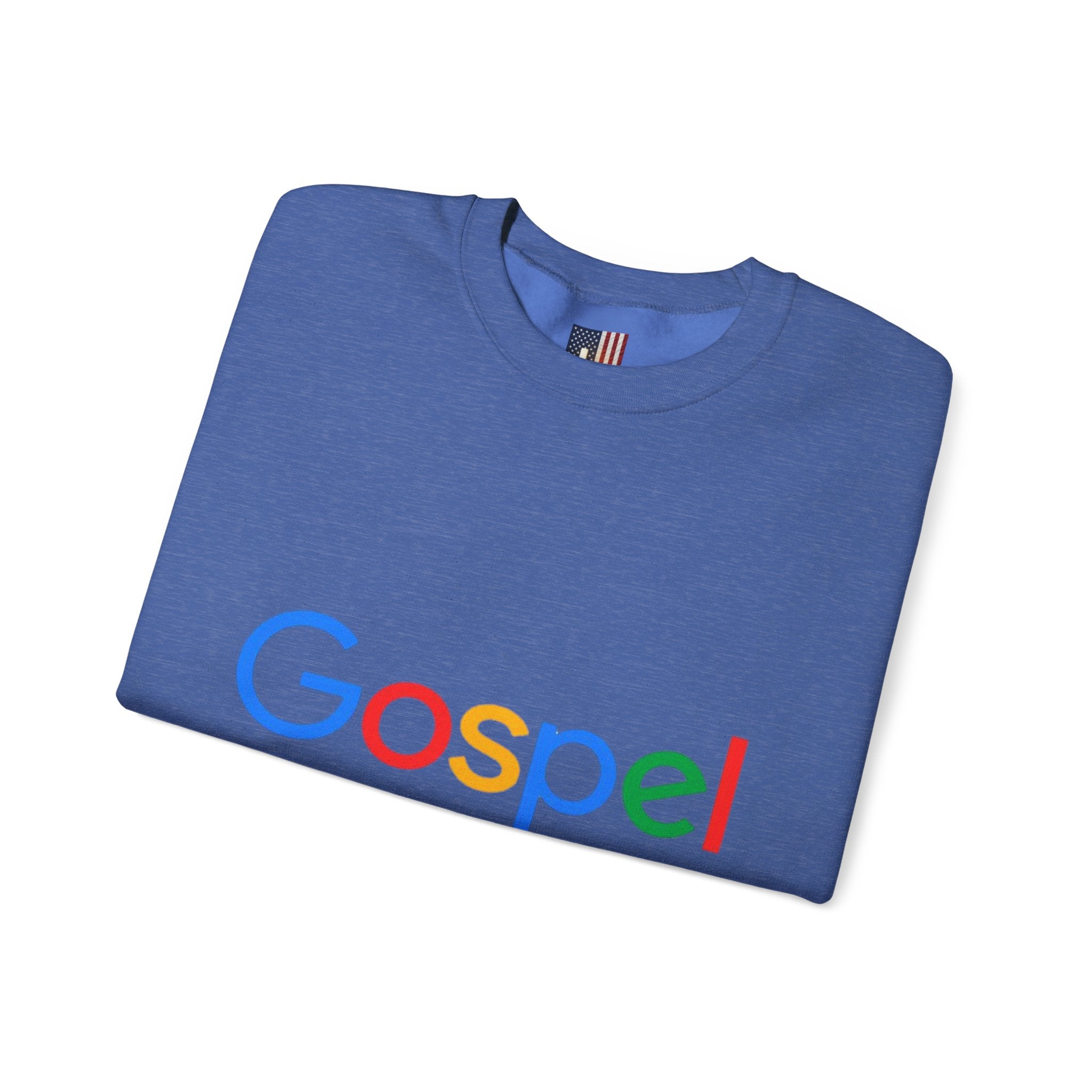 Gospel Graphic Sweatshirt — "Gospel" Colorful Logo Christian Sweatshirt Printify