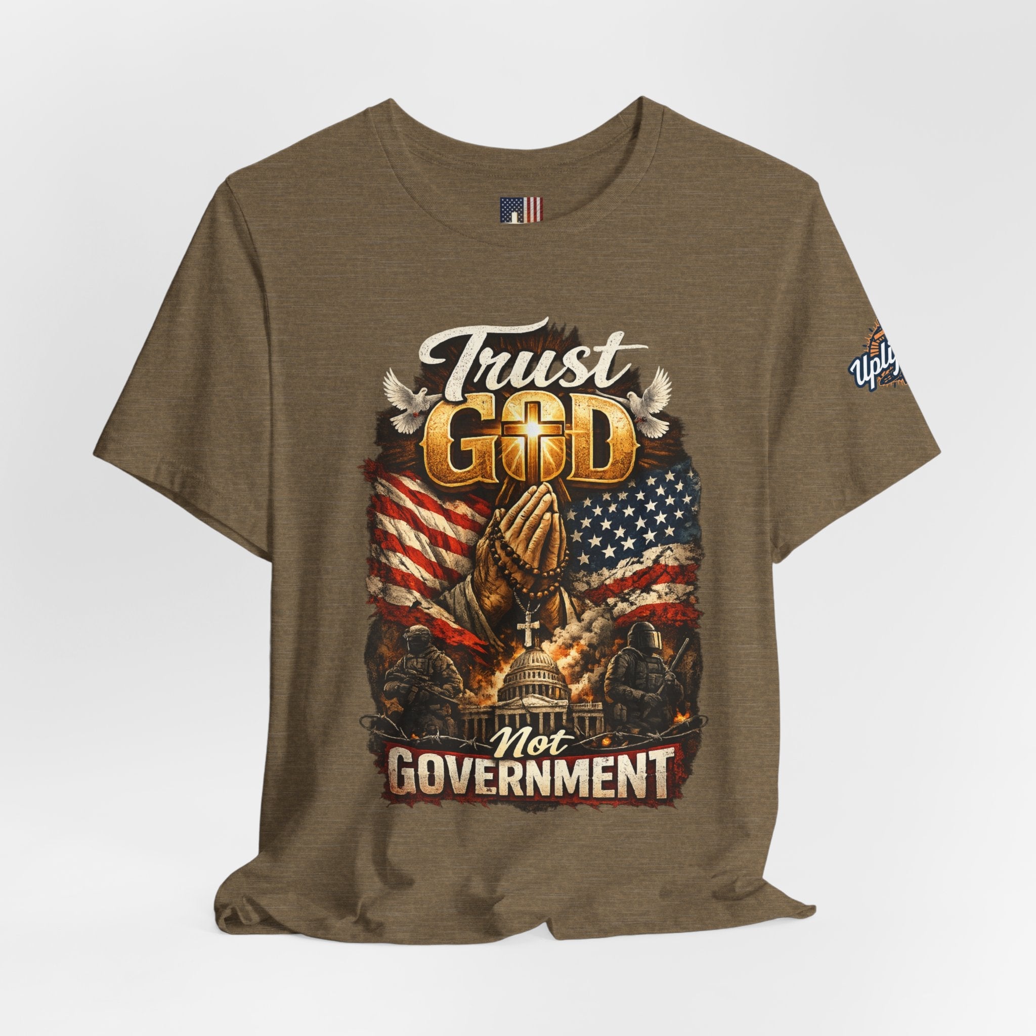Trust God Not Government T-Shirt — Vintage Patriotic Christian Tee Printify