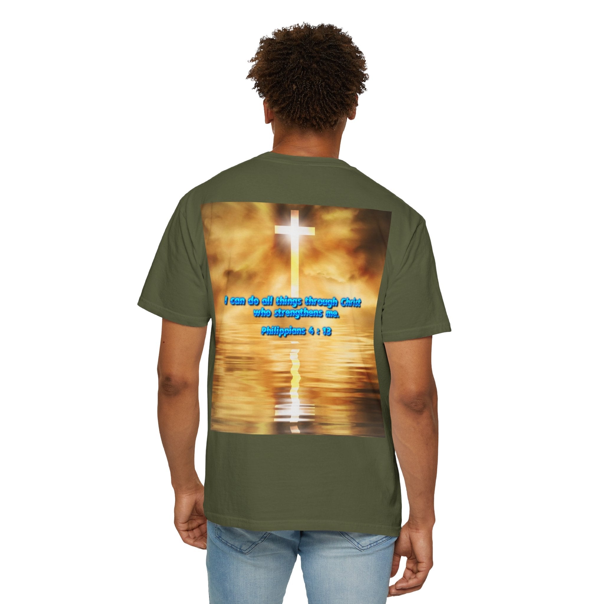 Bible Verse Unisex Garment-Dyed T-shirt -  Philippians 4 : 13 Printify