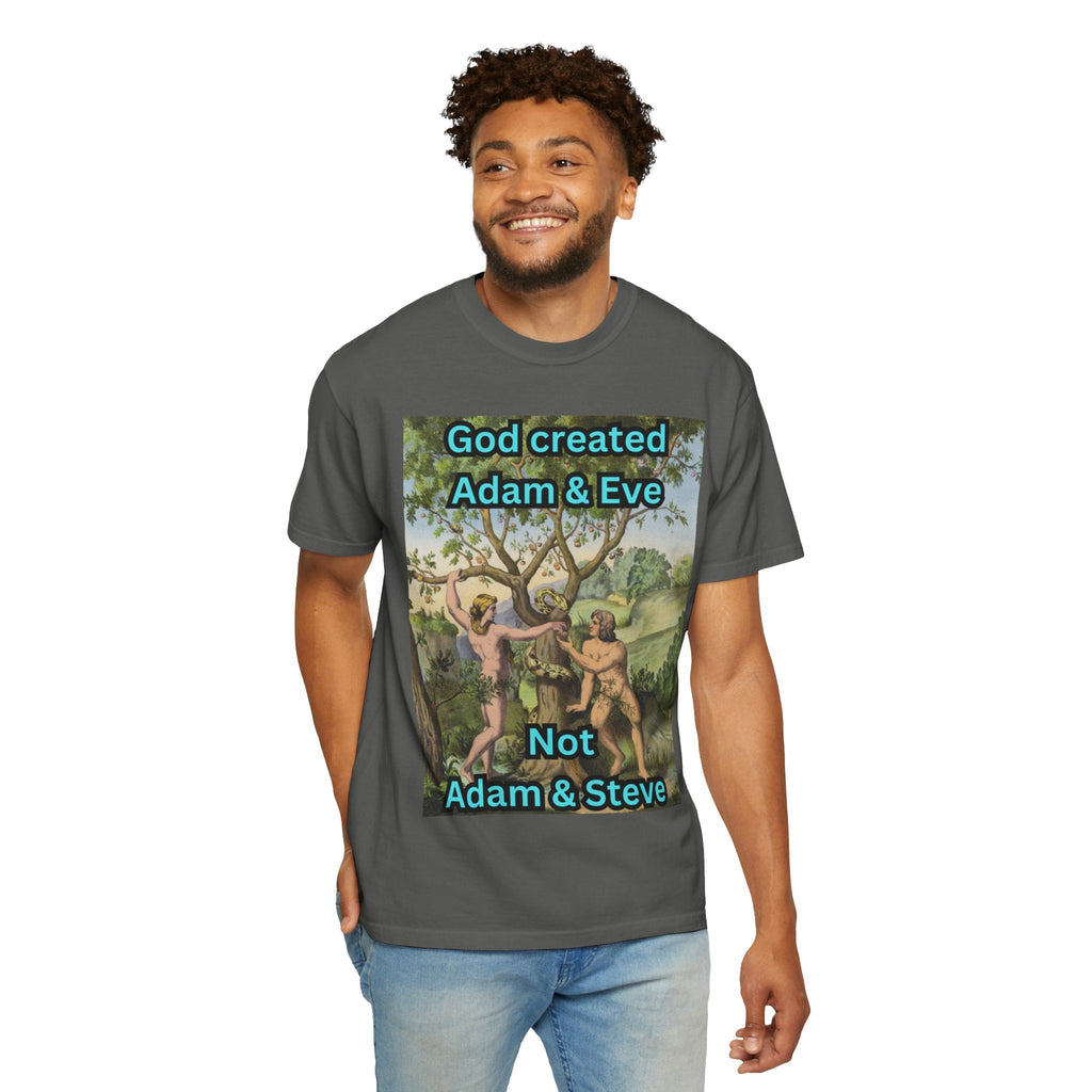 God Created Adam and Eve T-Shirt – Biblical Truth Christian Tee for Bold Faith Printify