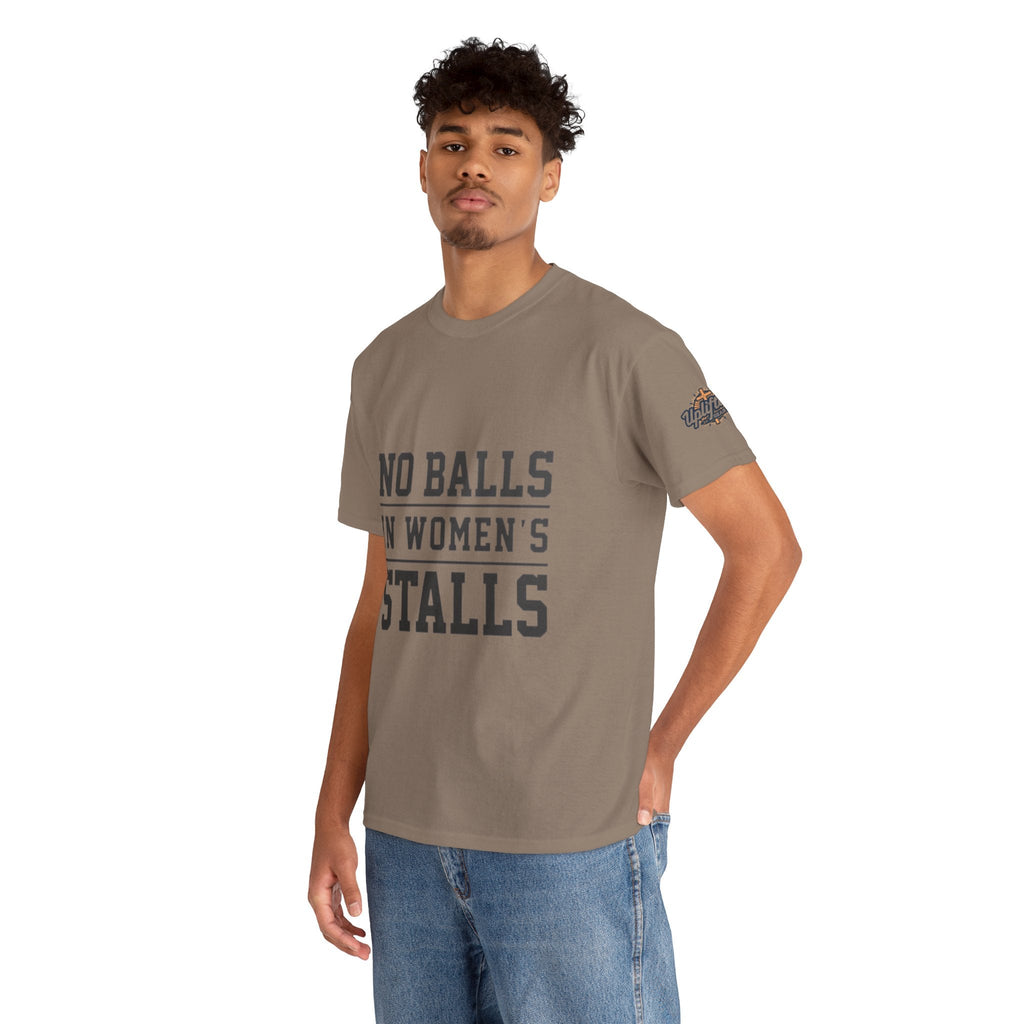 No Balls in Women's Stalls Retro Protest T-Shirt Printify