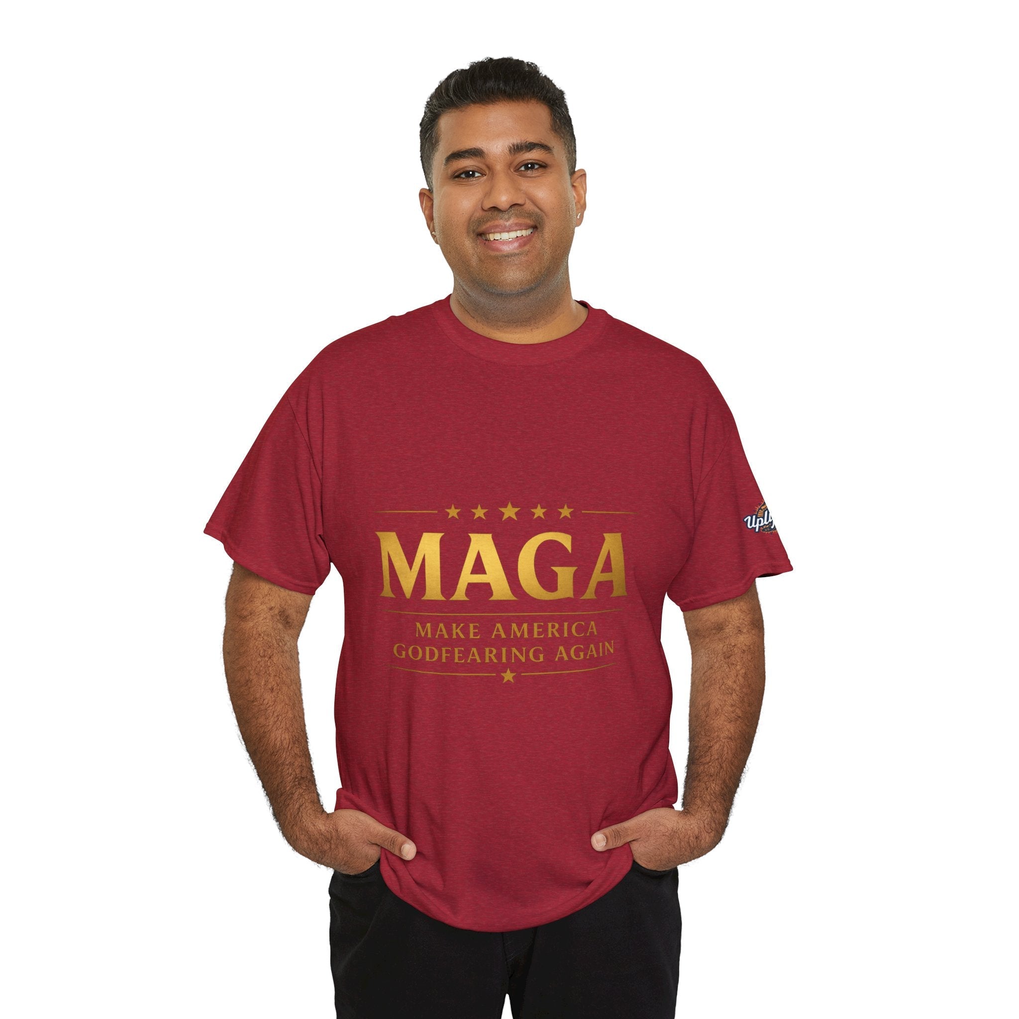 MAGA Gold Letter T-Shirt — "Make America Great Again" Printify