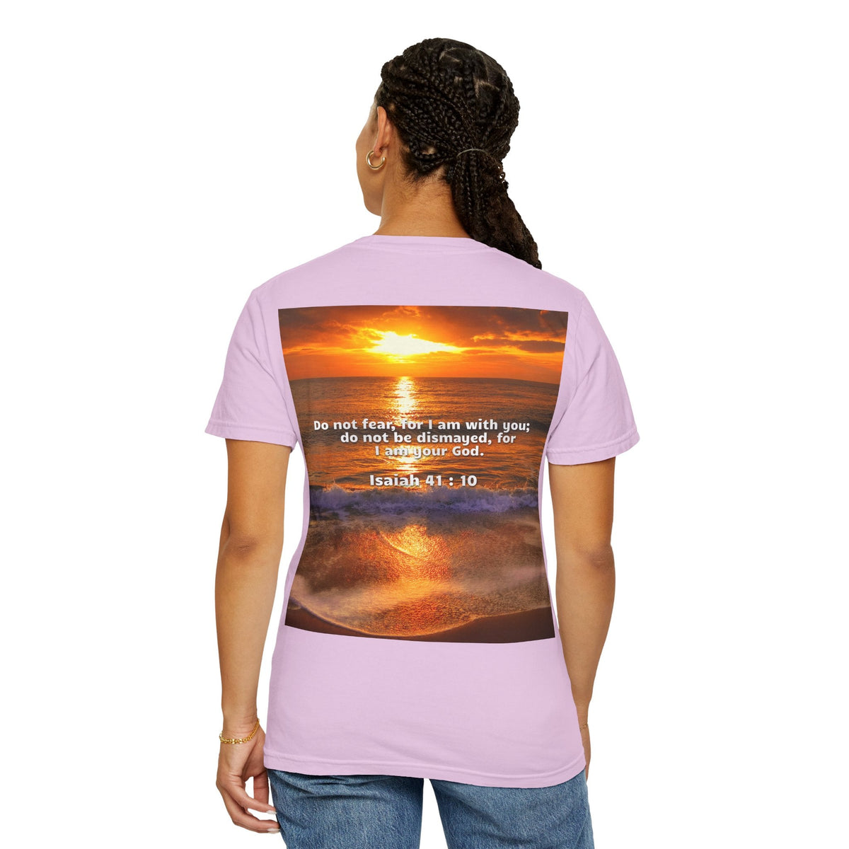 Bible Verse Unisex Garment-Dyed T-shirt - Isaiah 41 : 10 Printify