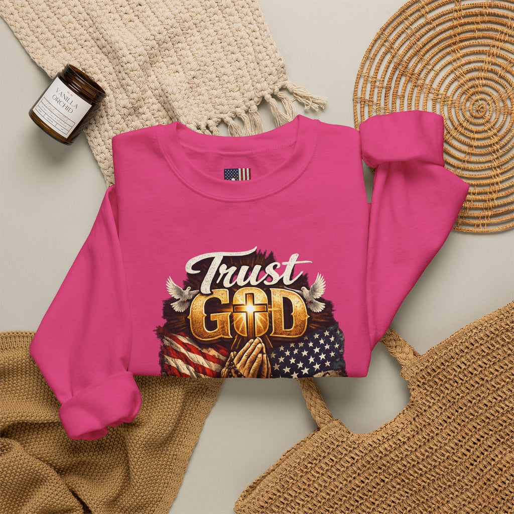 Trust God Not Government Sweatshirt — Vintage Patriotic Christian Sweatshirt Printify