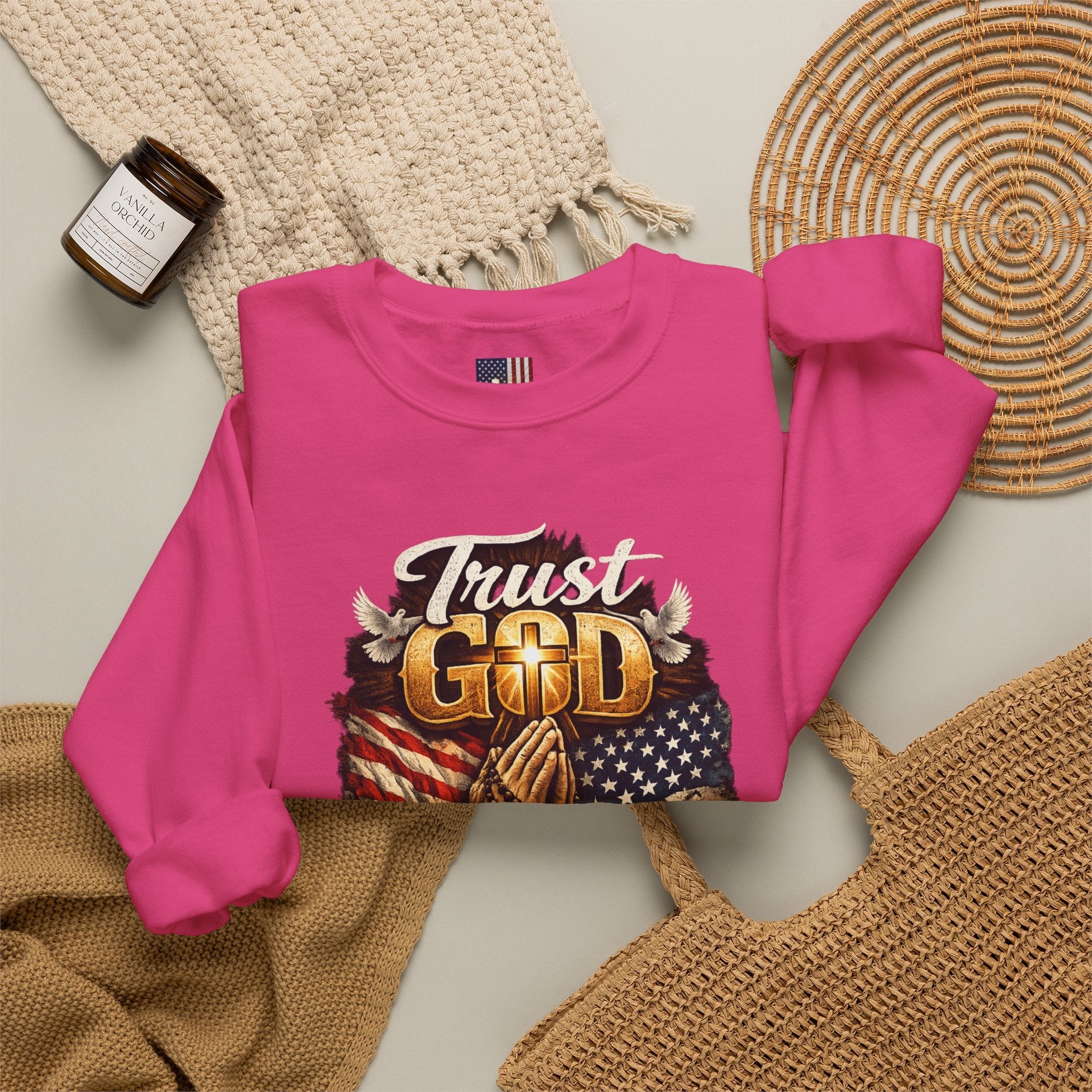 Trust God Not Government Sweatshirt — Vintage Patriotic Christian Sweatshirt Printify